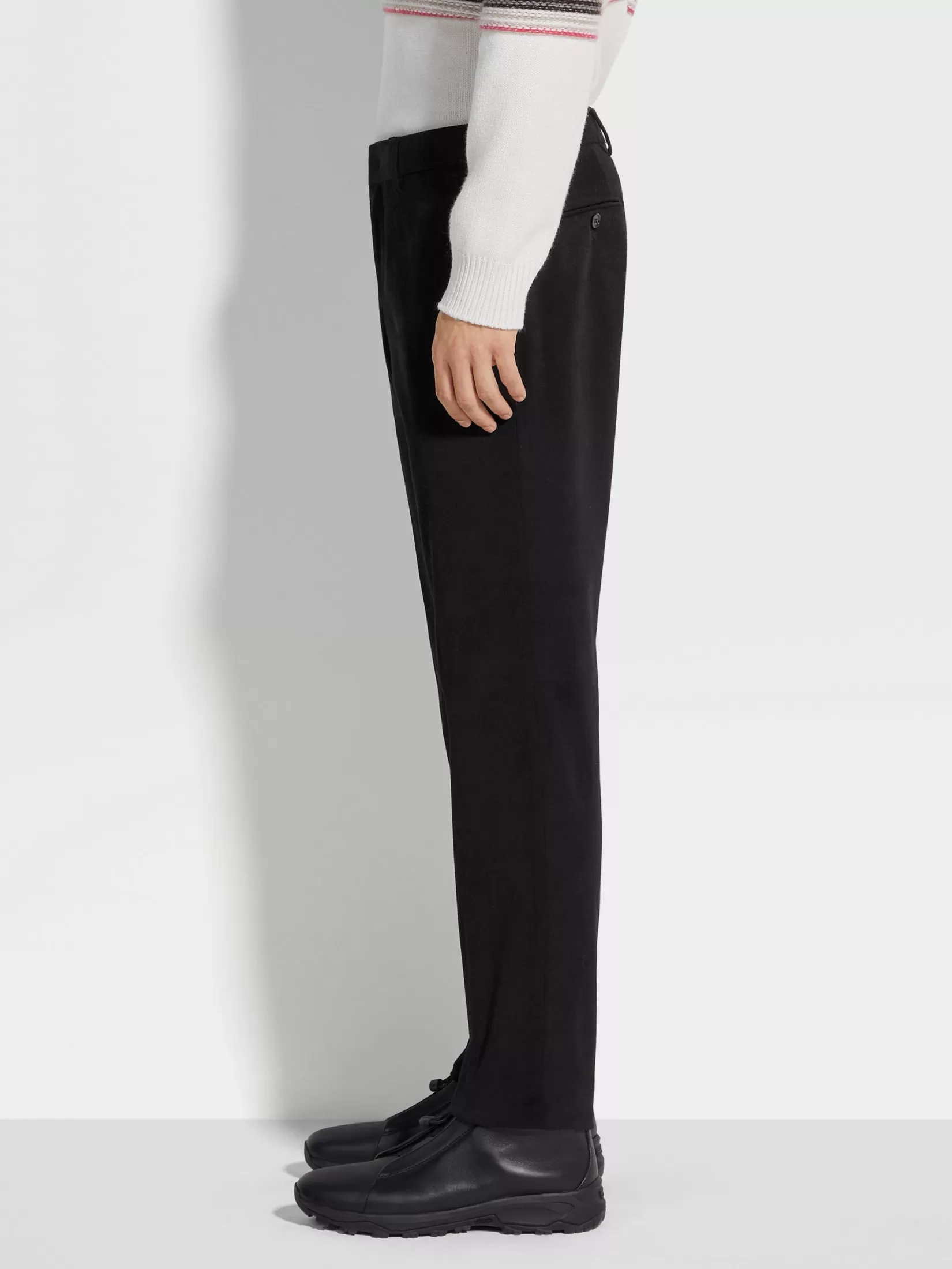 Best ZEGNA Pantalones en Mezcla de Algodón Winter Chino Color Negro