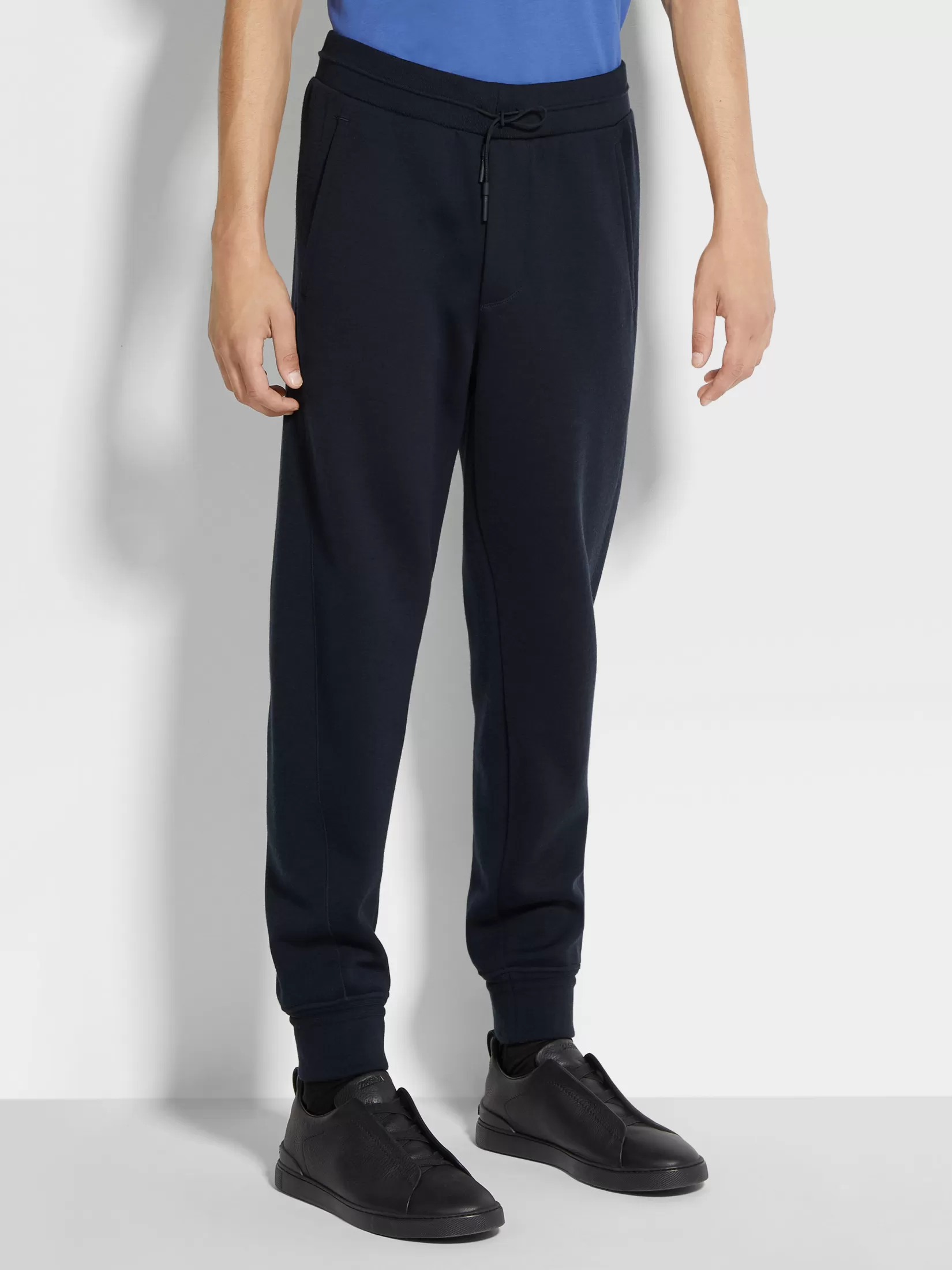 Sale ZEGNA Pantalones Jogger en Mezcla de Lana High Performance™ Color Azul Marino Azulmarino