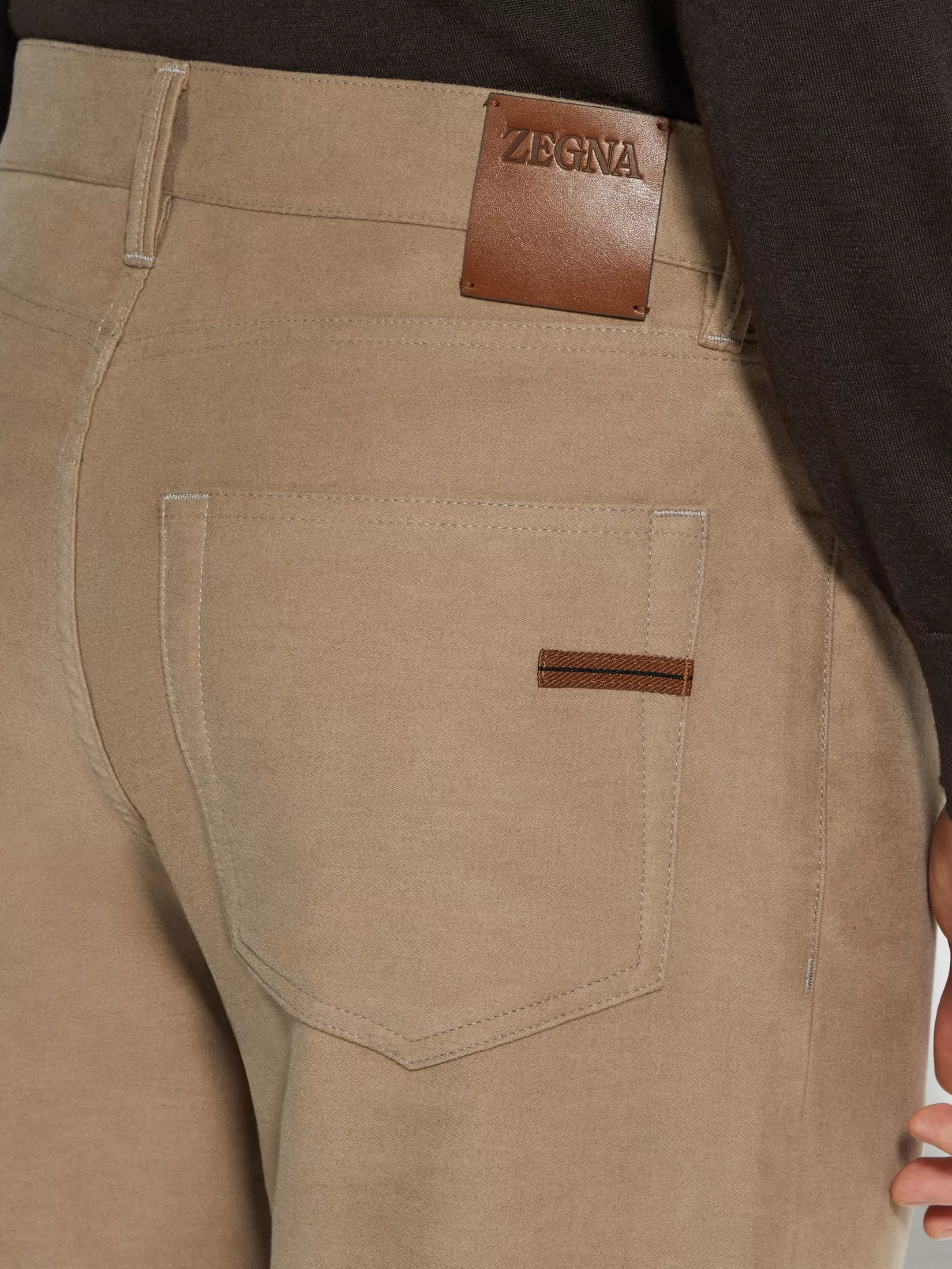 Store ZEGNA Pantalones Roccia de Algodón y Cachemira Color Beige