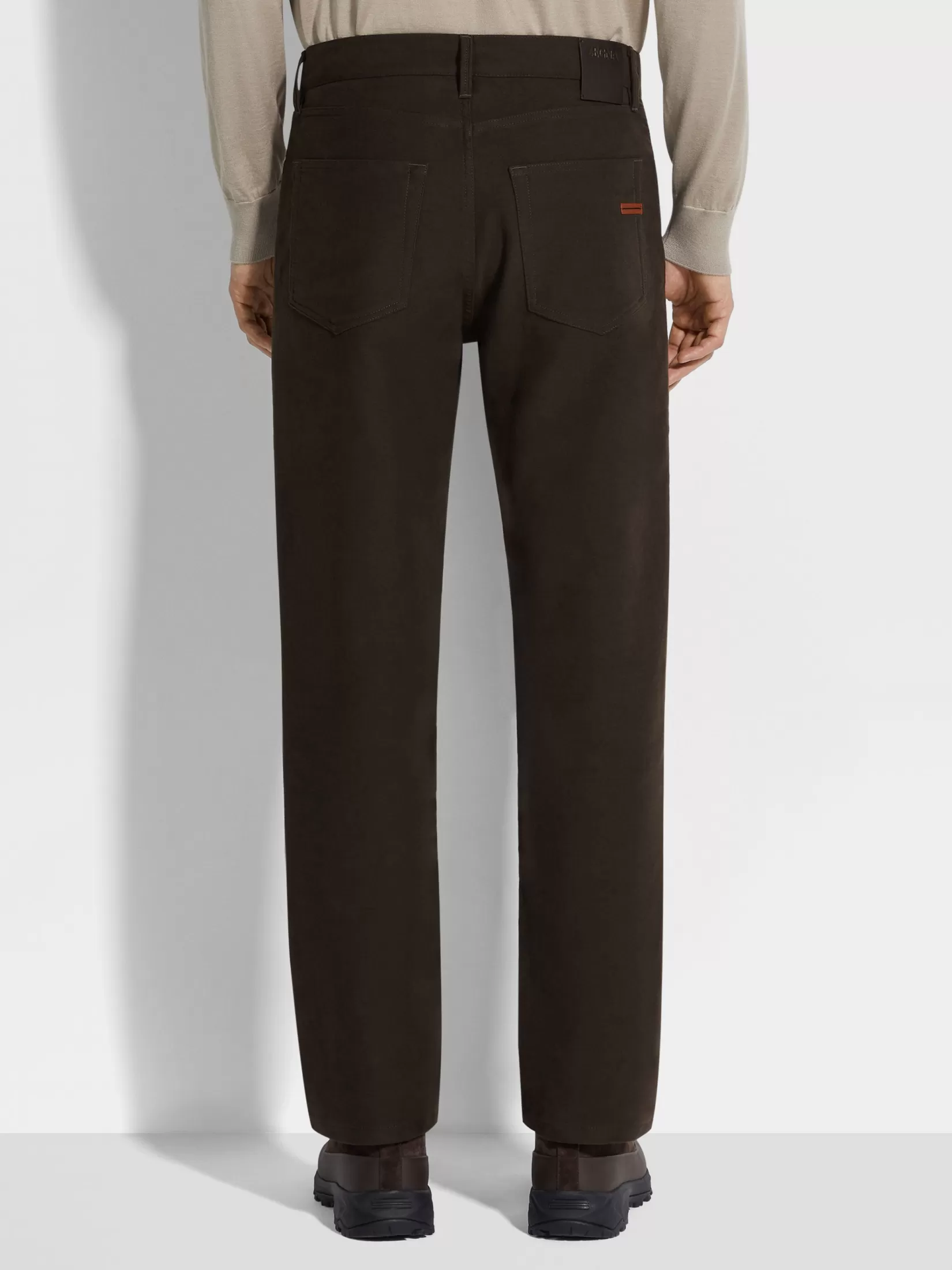 Best ZEGNA Pantalones Roccia de Algodón y Cachemira Color Marrón Oscuro Marrónoscuro