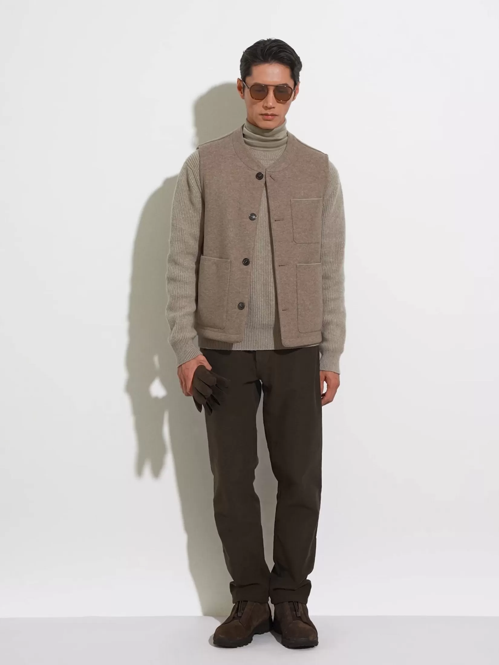 Best ZEGNA Pantalones Roccia de Algodón y Cachemira Color Marrón Oscuro Marrónoscuro