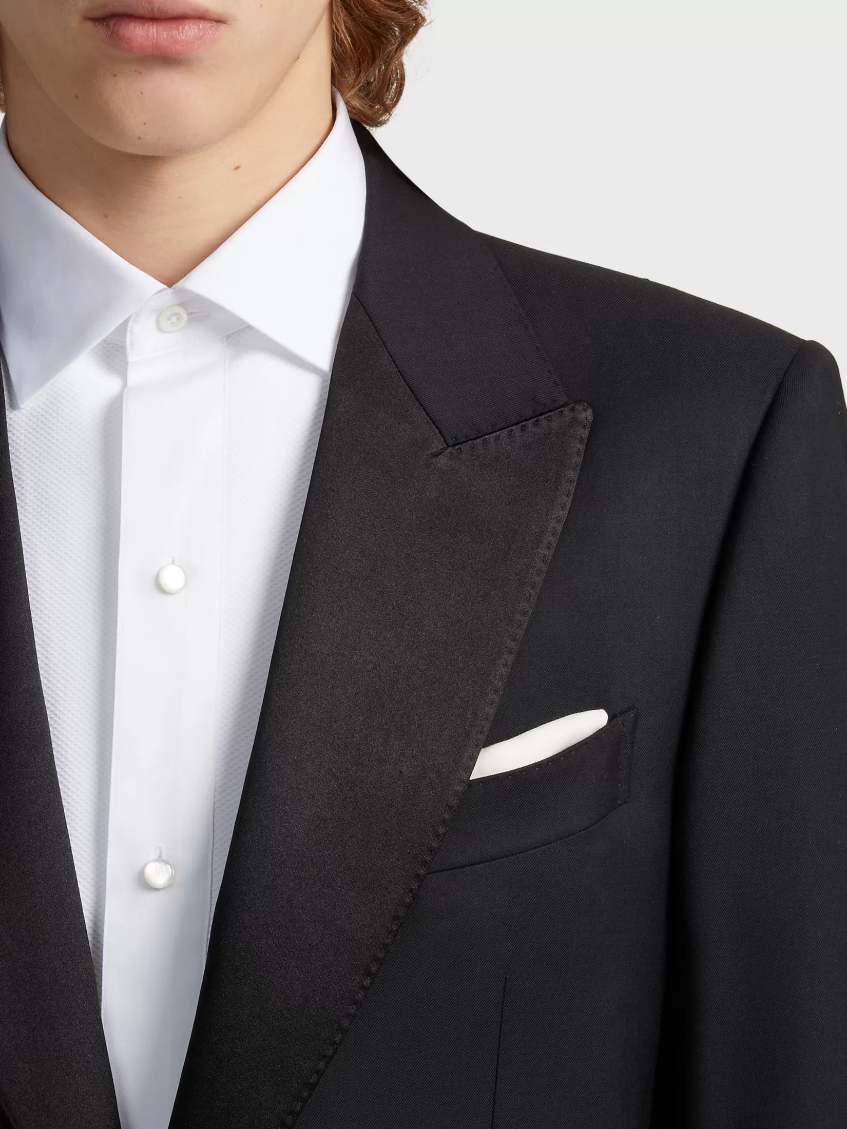 Flash Sale ZEGNA Pañuelo de Bolsillo de Seda y Algodón Color Blanco