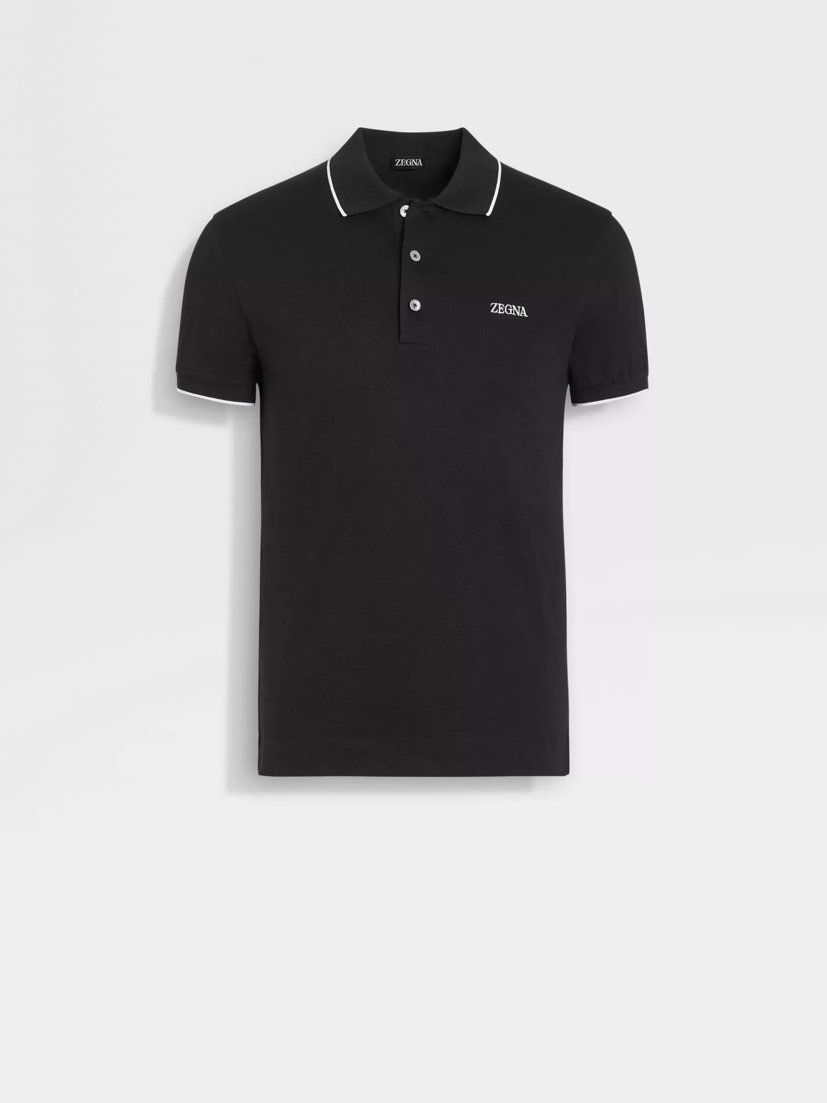 Outlet ZEGNA Polo de Algodón Elástico Color Negro