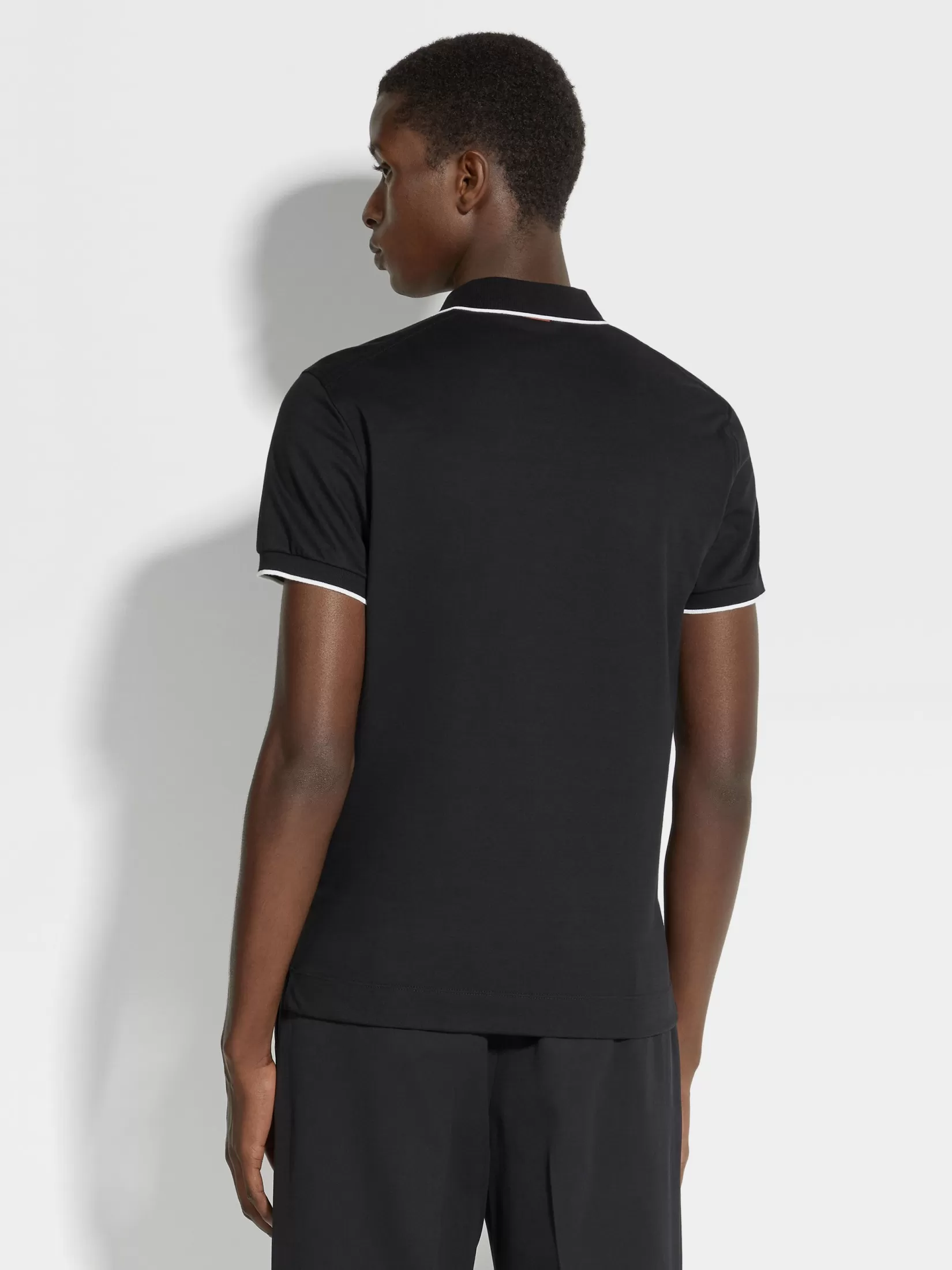 Outlet ZEGNA Polo de Algodón Elástico Color Negro
