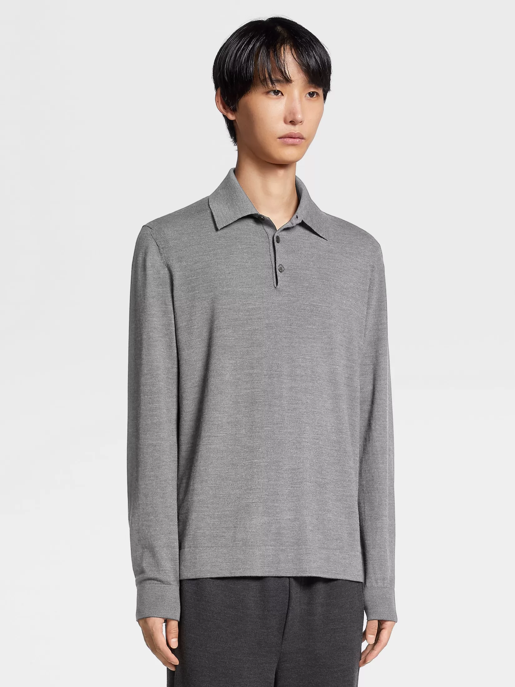 Online ZEGNA Polo de Lana 12milmil12 Color Gris Mixto Grismixto