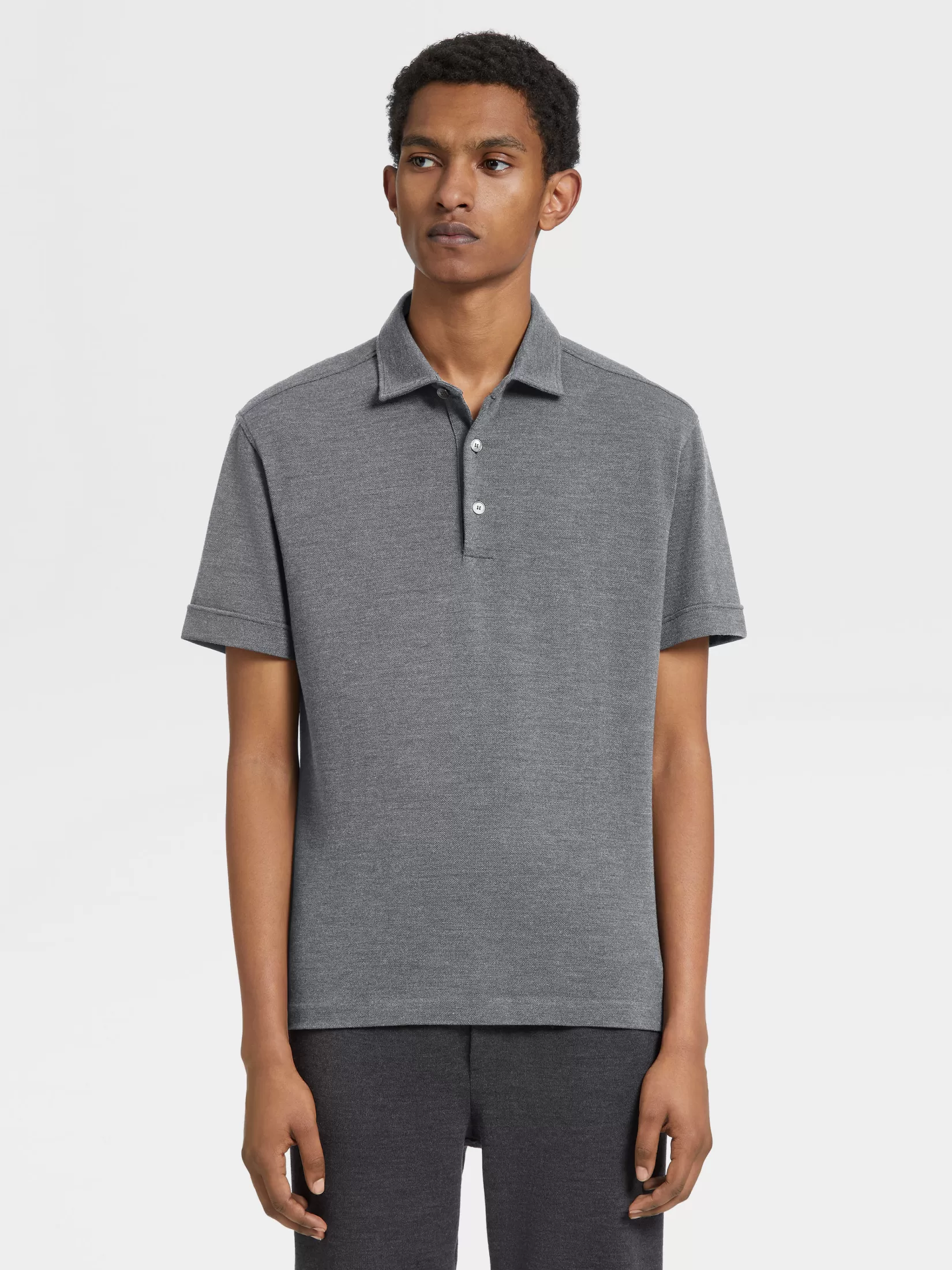 Sale ZEGNA Polo de Lana 12milmil12 Color Gris Mixto Grismixto