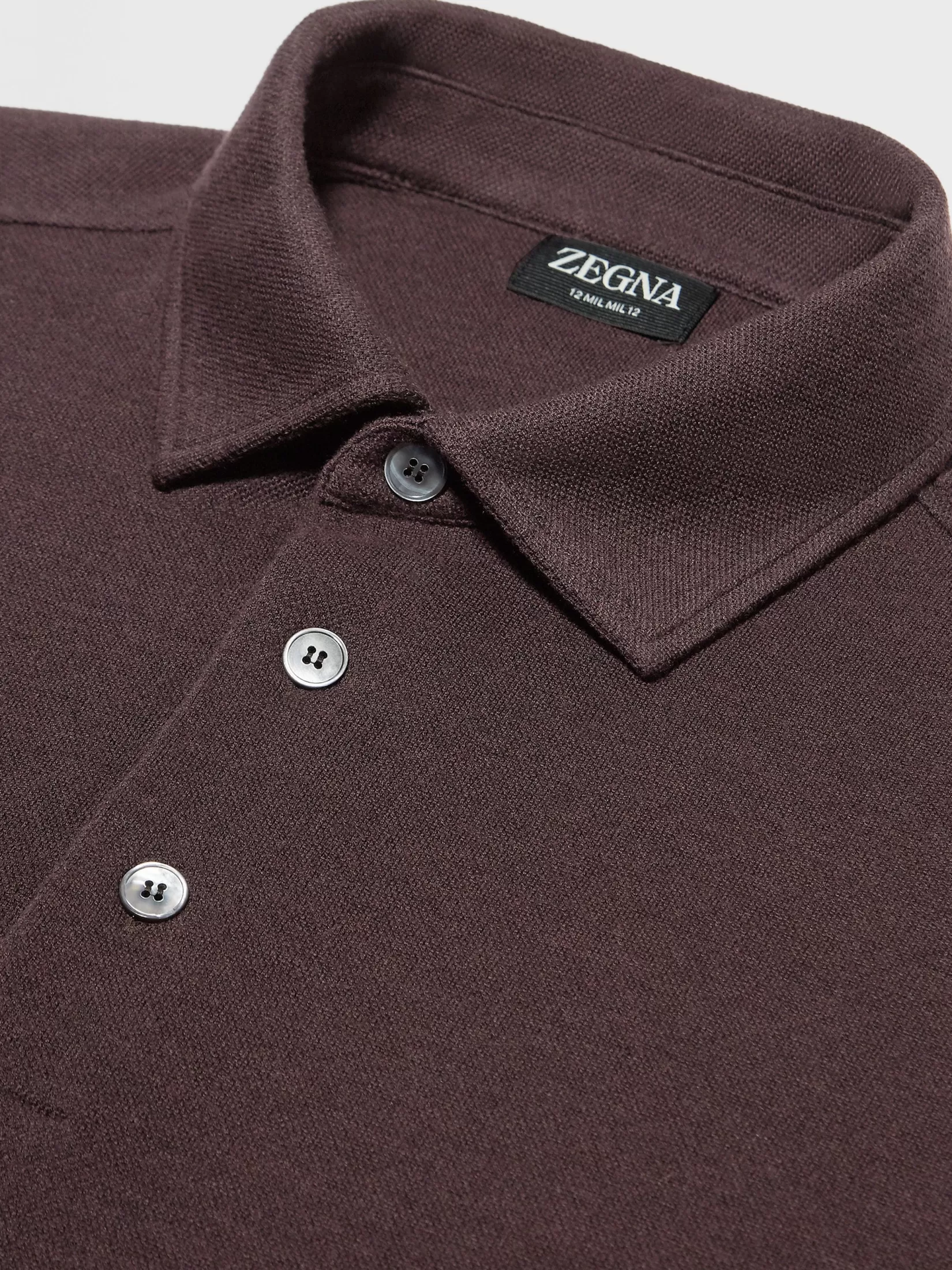 Sale ZEGNA Polo de Lana 12milmil12 Color Vino Mixto Vinomixto