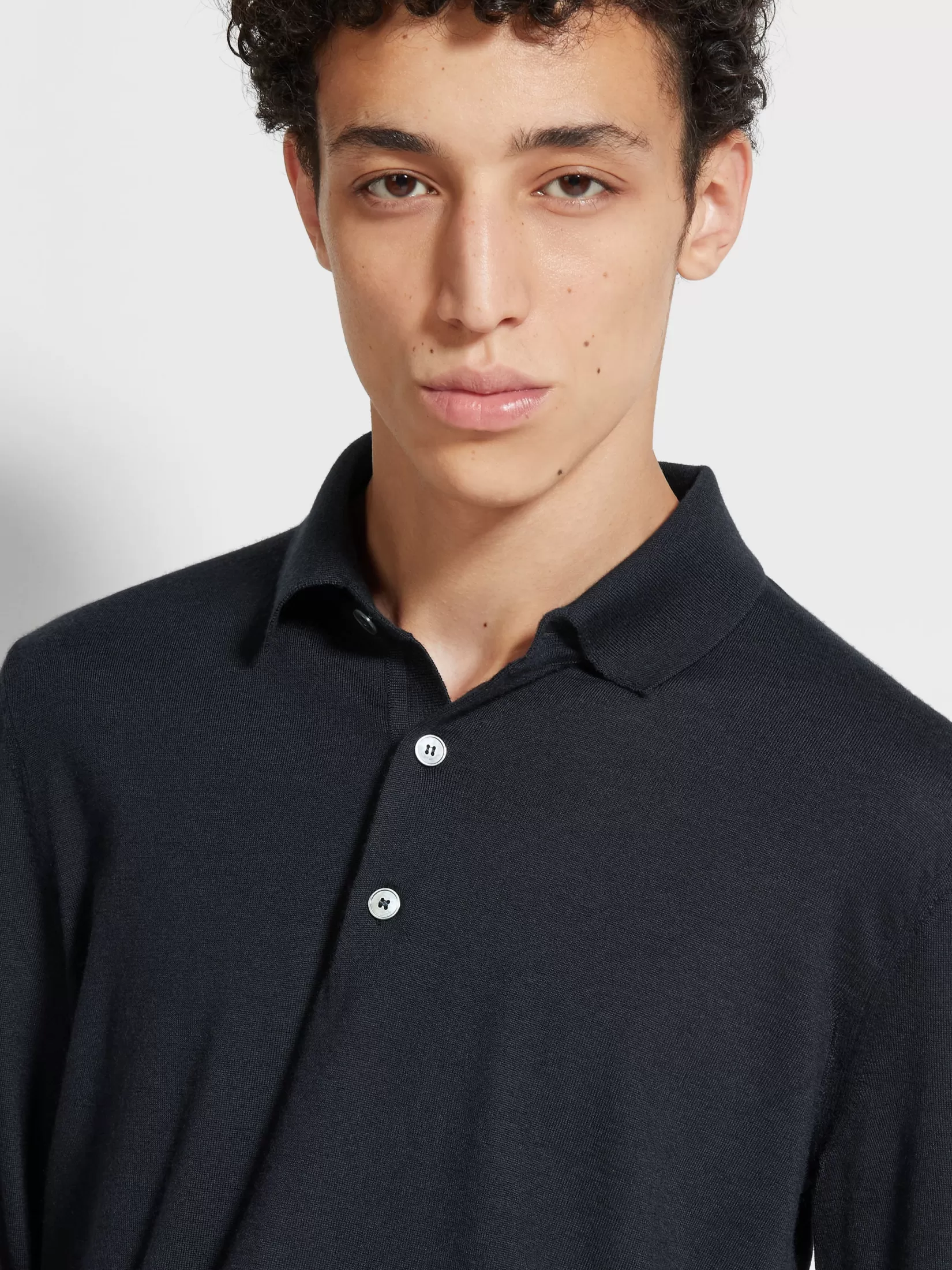 Best Sale ZEGNA Polo en Cashseta Azul Marino Mixto Azulmarinomixto