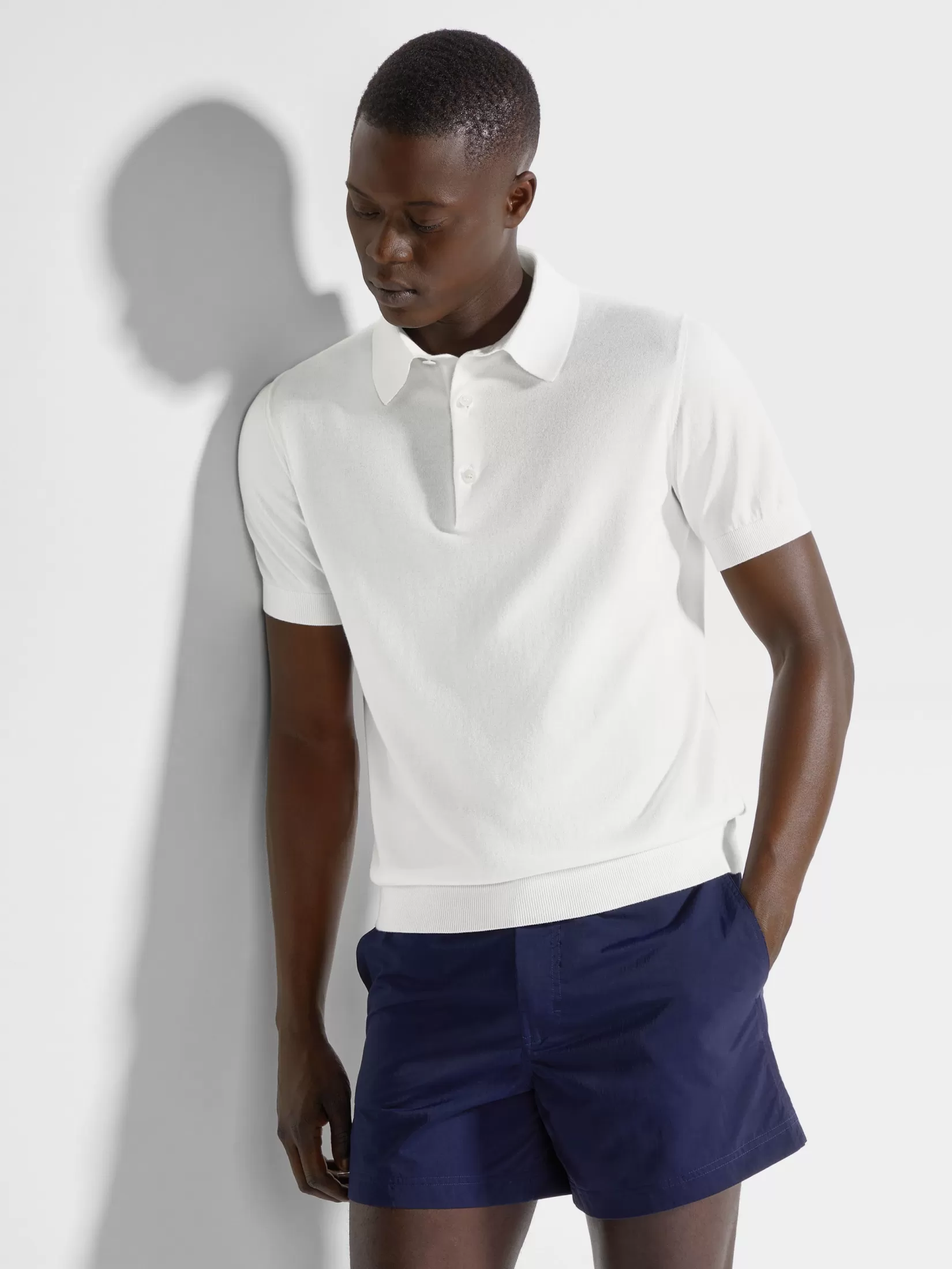 Cheap ZEGNA Polo en Premium Cotton Color Blanco