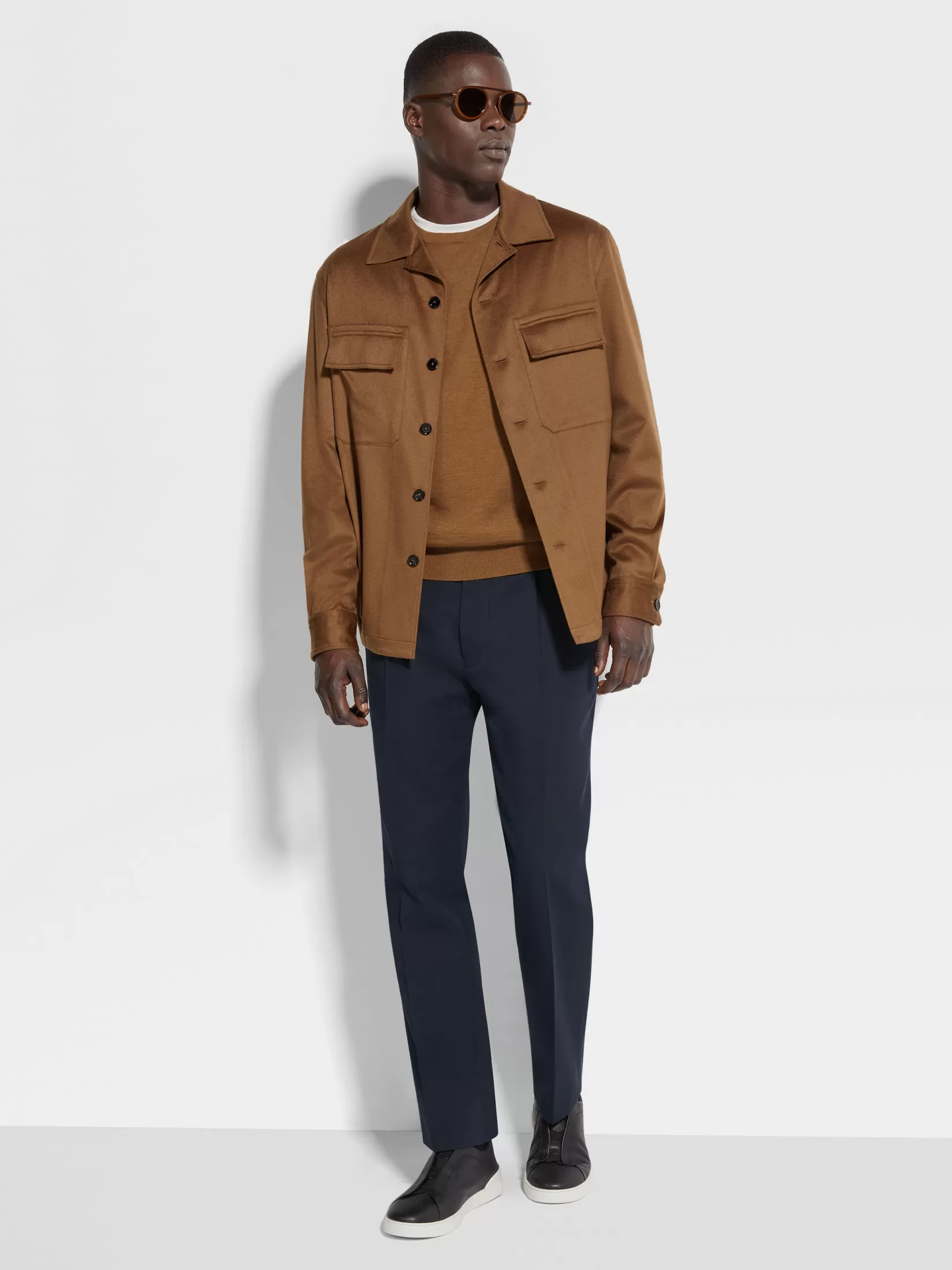 Fashion ZEGNA Sobrecamisa Alba en Oasi Cashmere Foliageoscuro