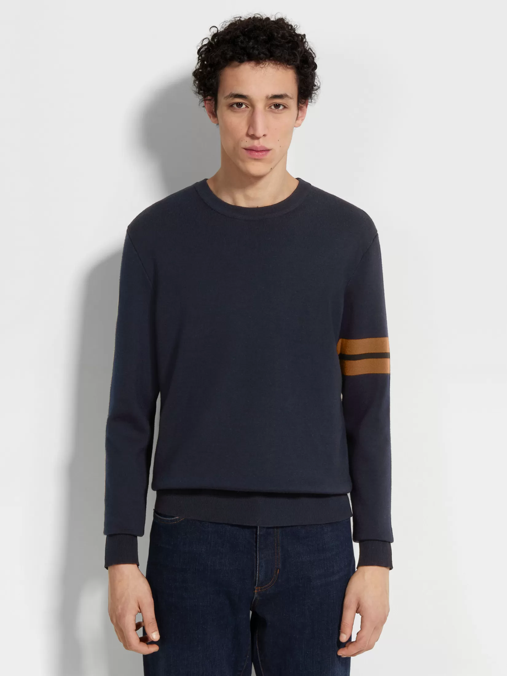 Online ZEGNA Sudadera con Cuello Redondo de Lana High Performance™ Azul Marino Azulmarino