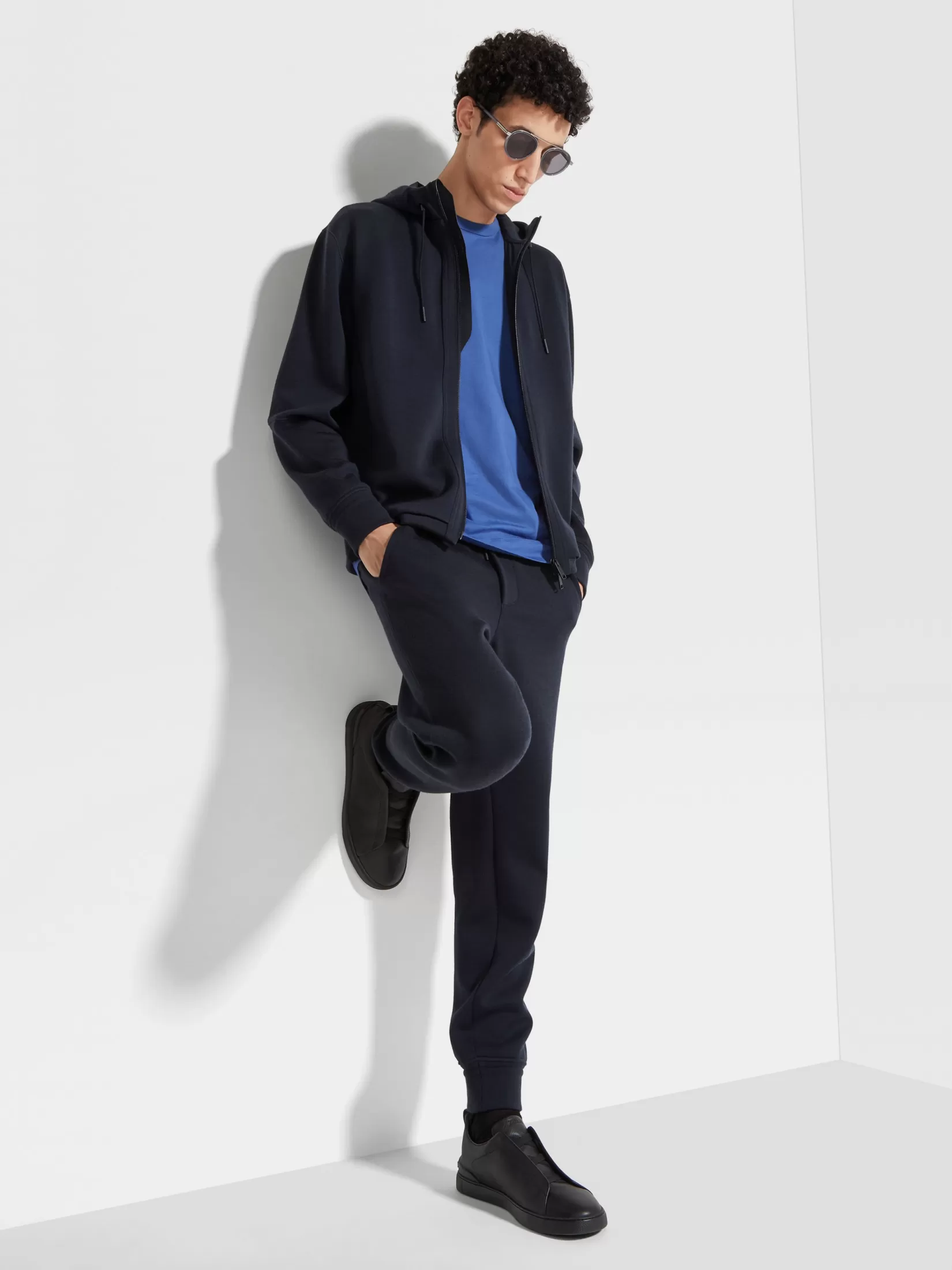 Online ZEGNA Sudadera Hoodie con Capucha en Mezcla de Lana High Performance™ Color Azul Marino Azulmarino