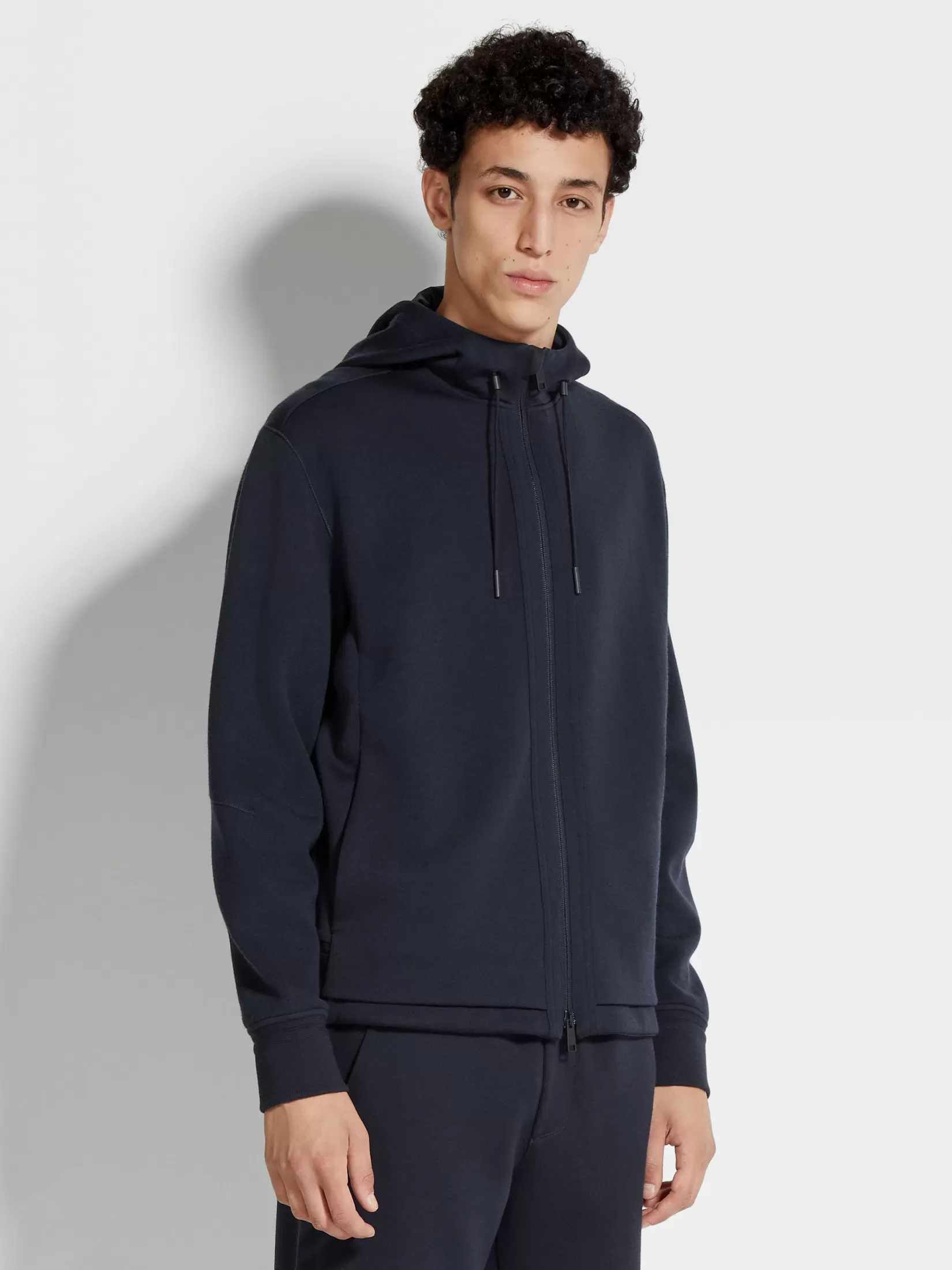 Online ZEGNA Sudadera Hoodie con Capucha en Mezcla de Lana High Performance™ Color Azul Marino Azulmarino
