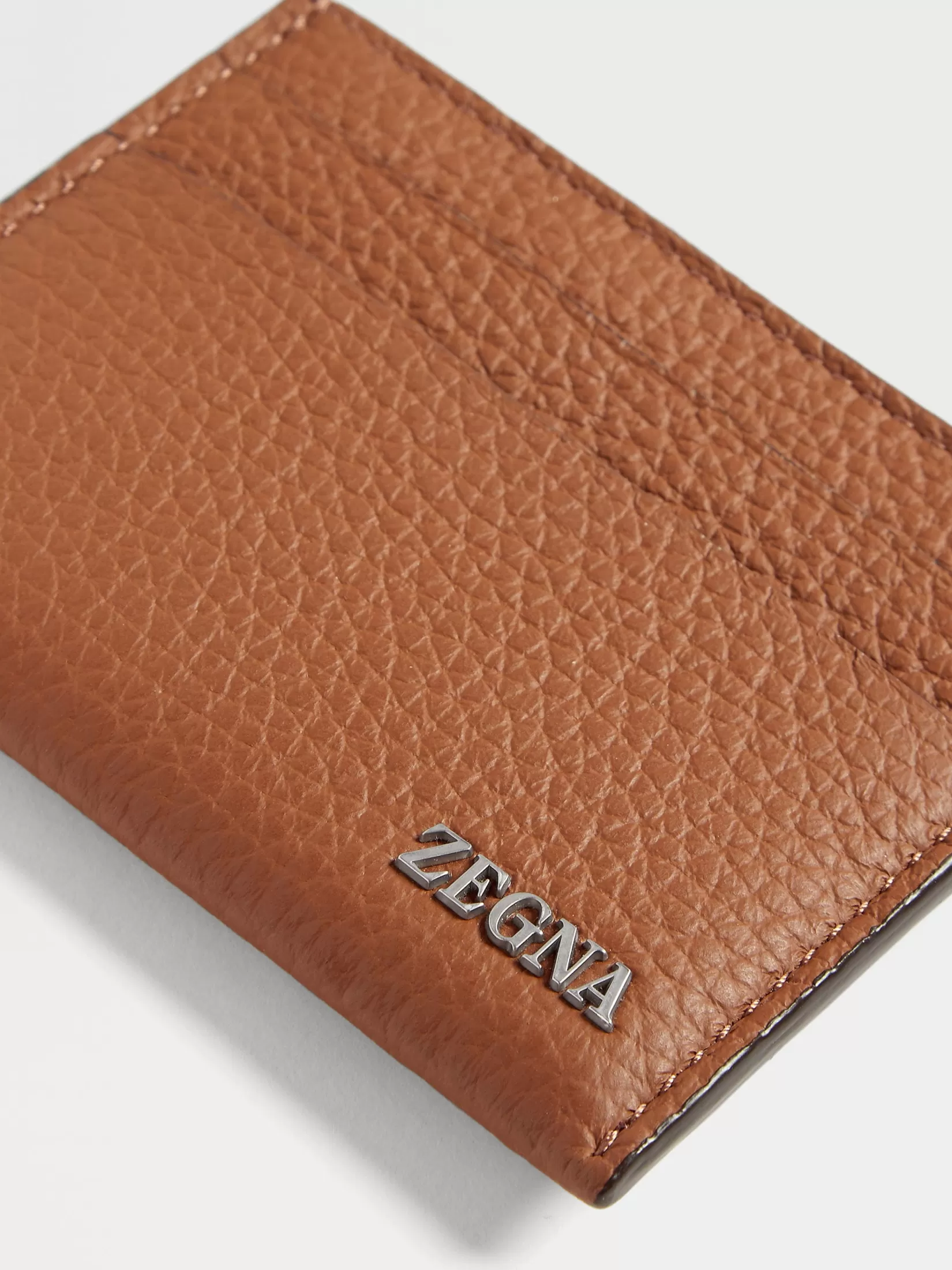 Best Sale ZEGNA Tarjetero en Piel de Ciervo Color Foliage