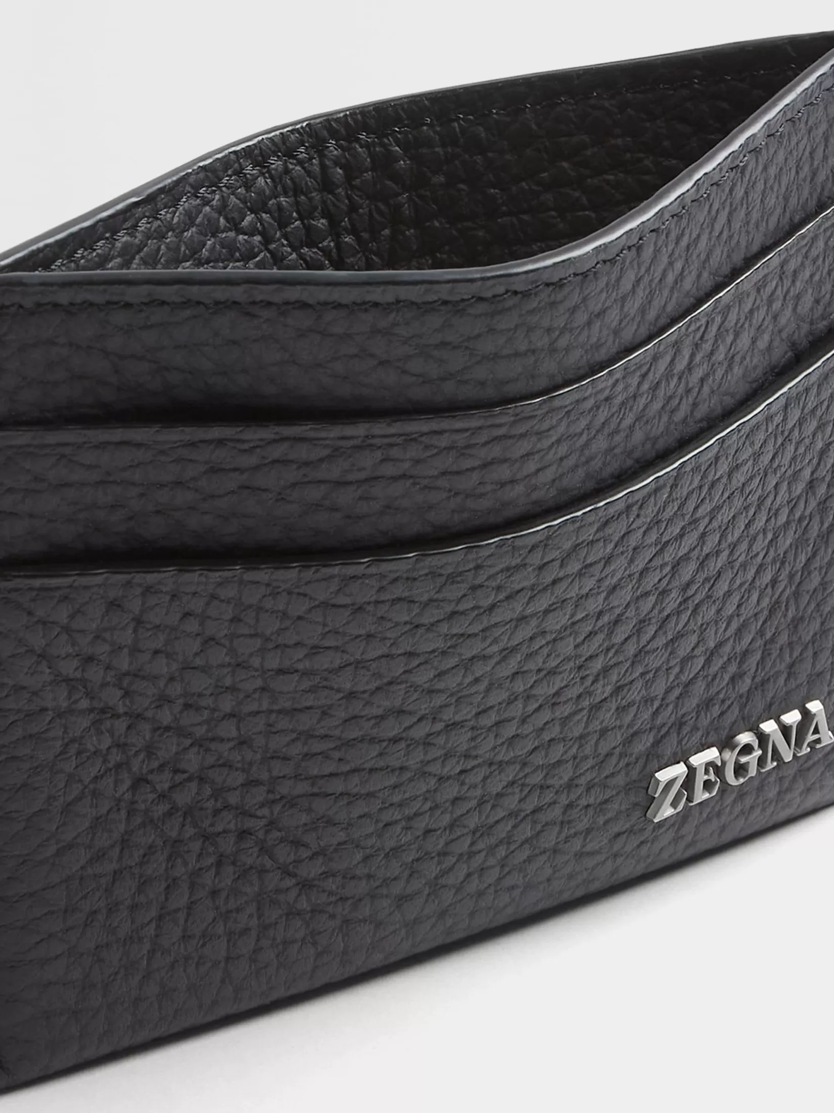 Discount ZEGNA Tarjetero en Piel de Ciervo Color Negro