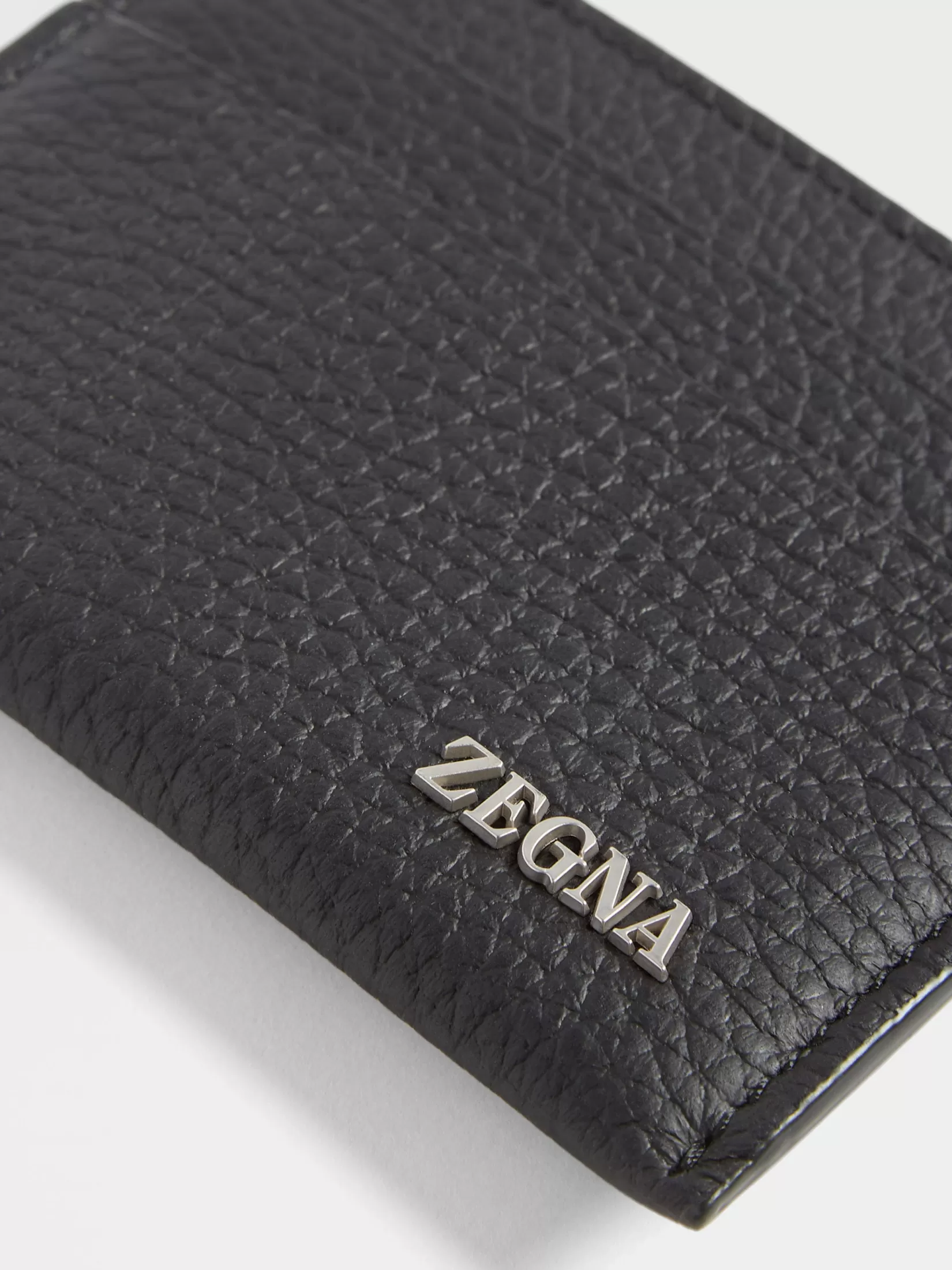 Discount ZEGNA Tarjetero en Piel de Ciervo Color Negro