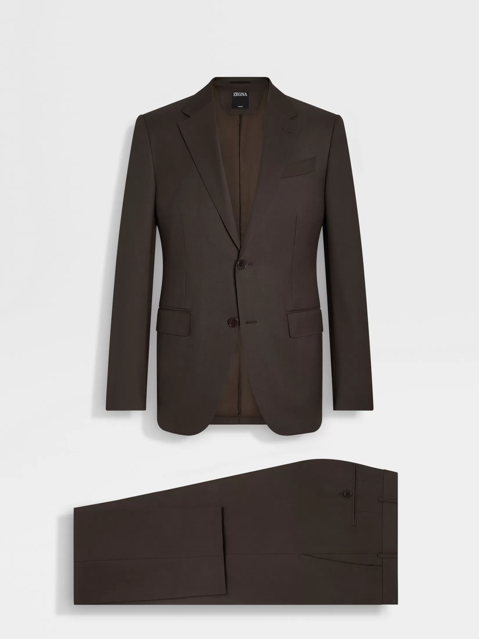 Clearance ZEGNA Traje de Lana Trofeo™ Marrón Oscuro Marrónoscuro
