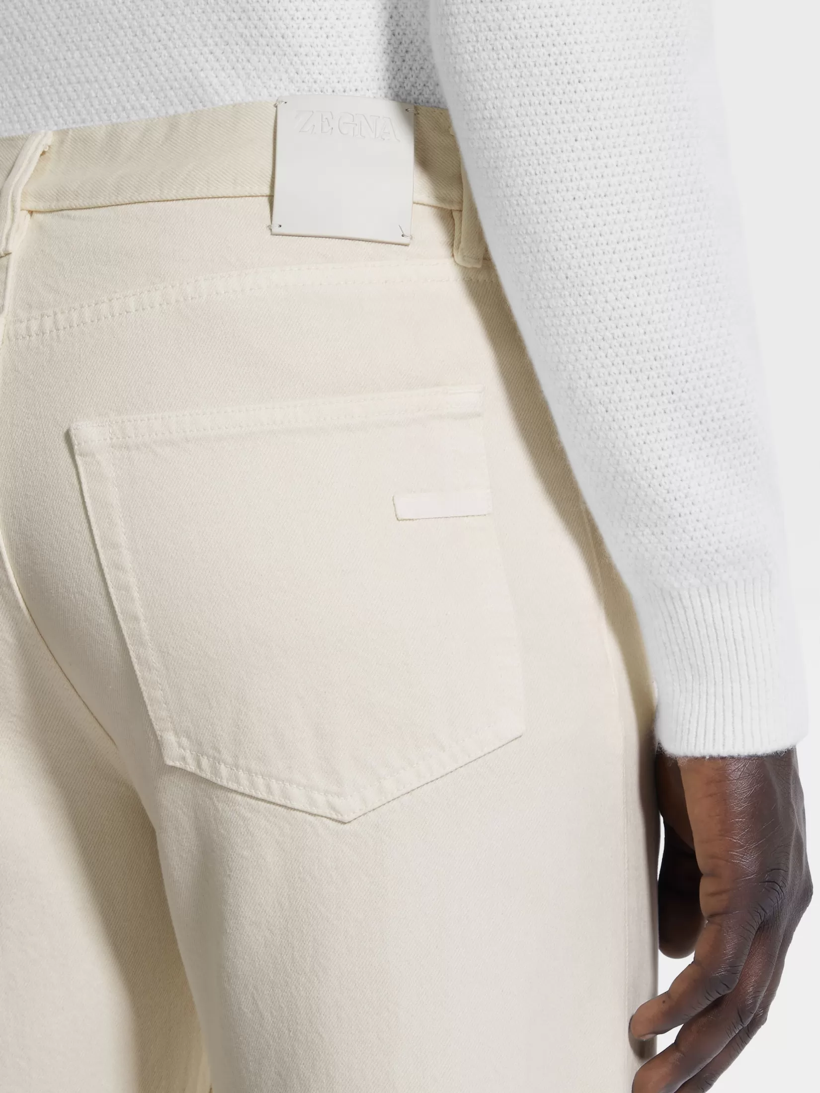 Fashion ZEGNA Vaqueros Roccia de Algodón Blanco