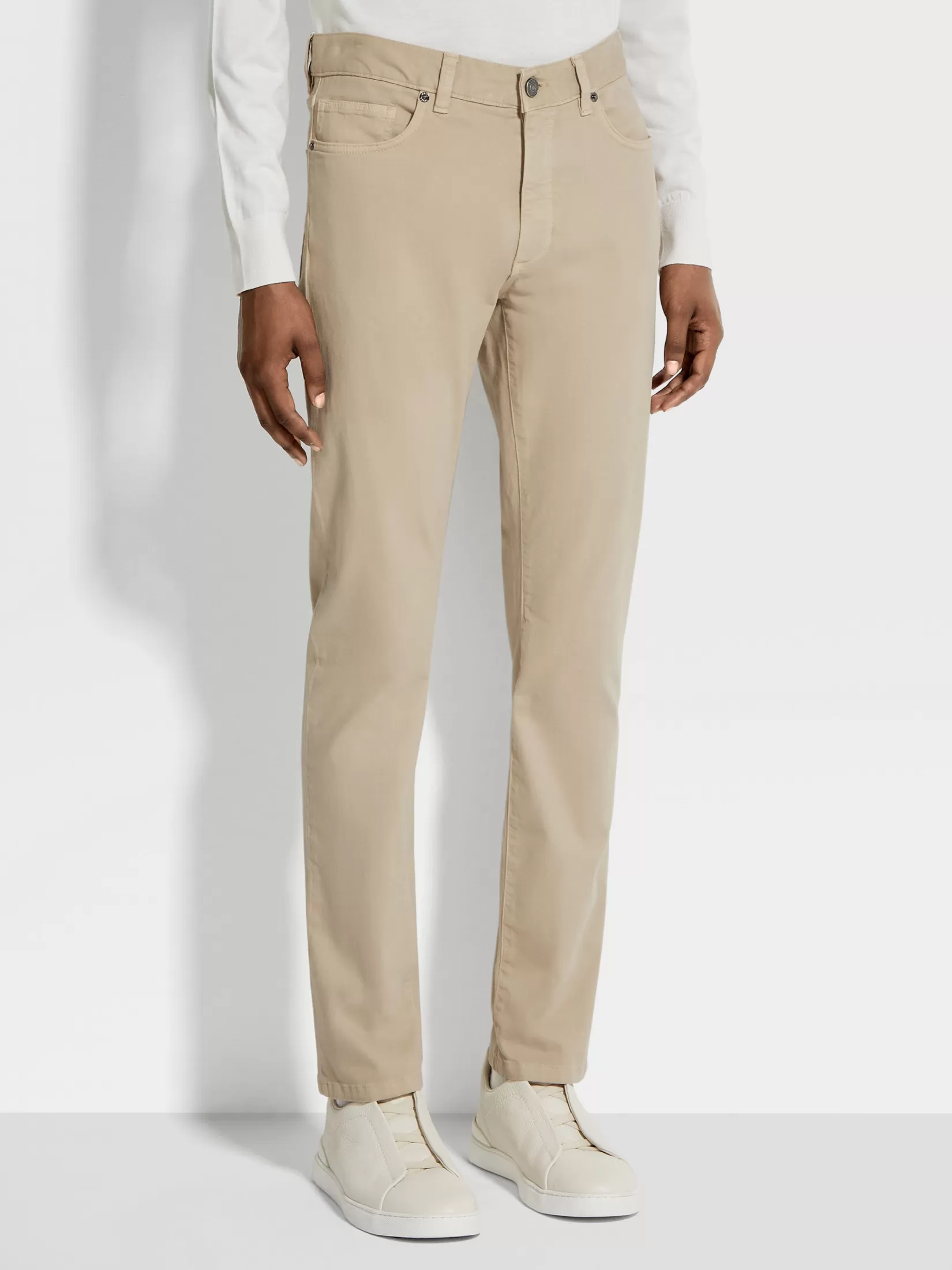vaqueros_roccia_de_algodn_elstico_beige_3.webp Sale ZEGNA Vaqueros Roccia de Algodón Elástico Beige