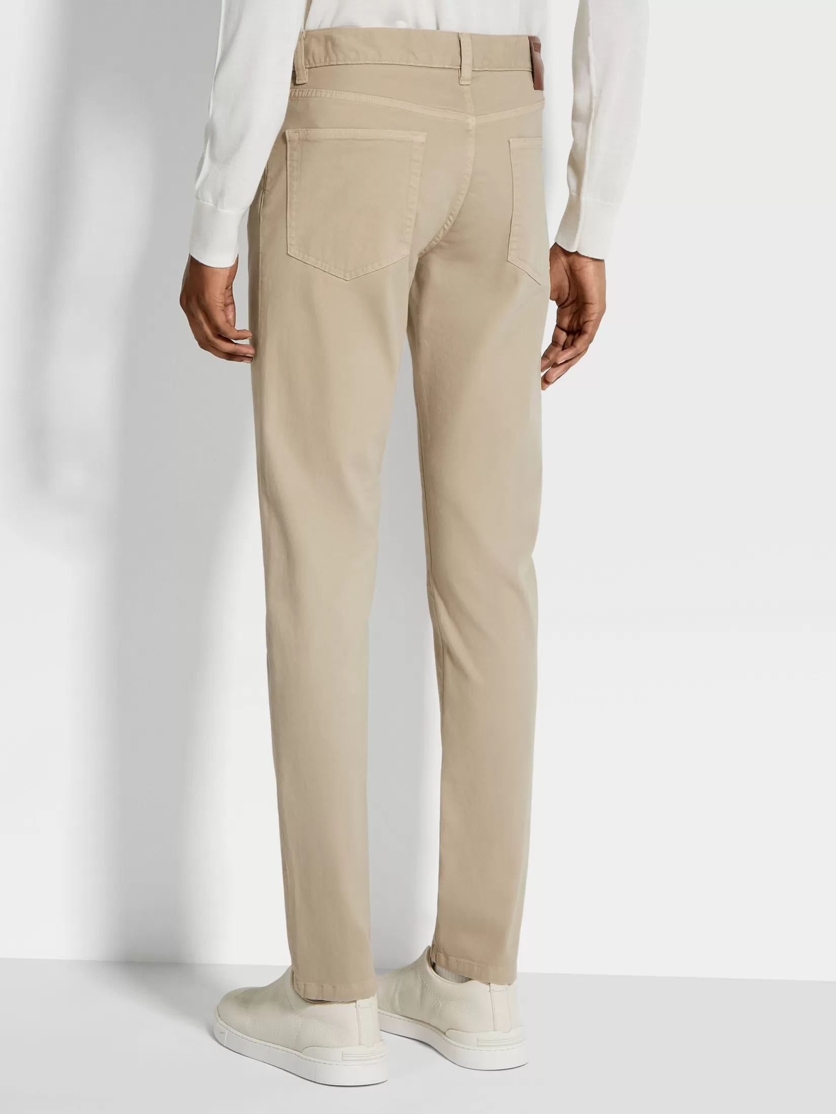 vaqueros_roccia_de_algodn_elstico_beige_4.webp Sale ZEGNA Vaqueros Roccia de Algodón Elástico Beige