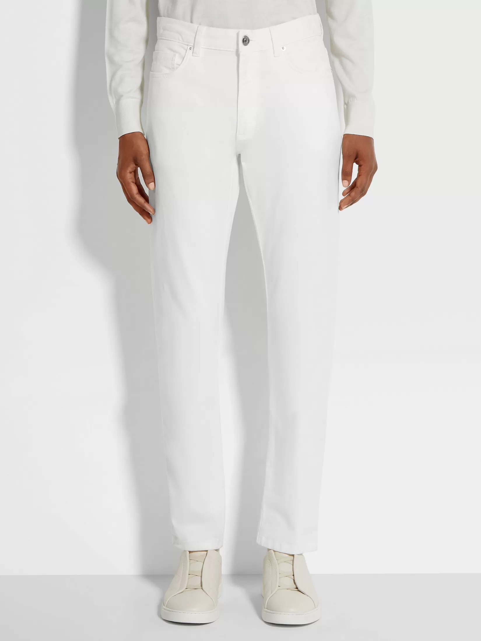 vaqueros_roccia_de_algodn_elstico_blanco_3.webp Clearance ZEGNA Vaqueros Roccia de Algodón Elástico Blanco