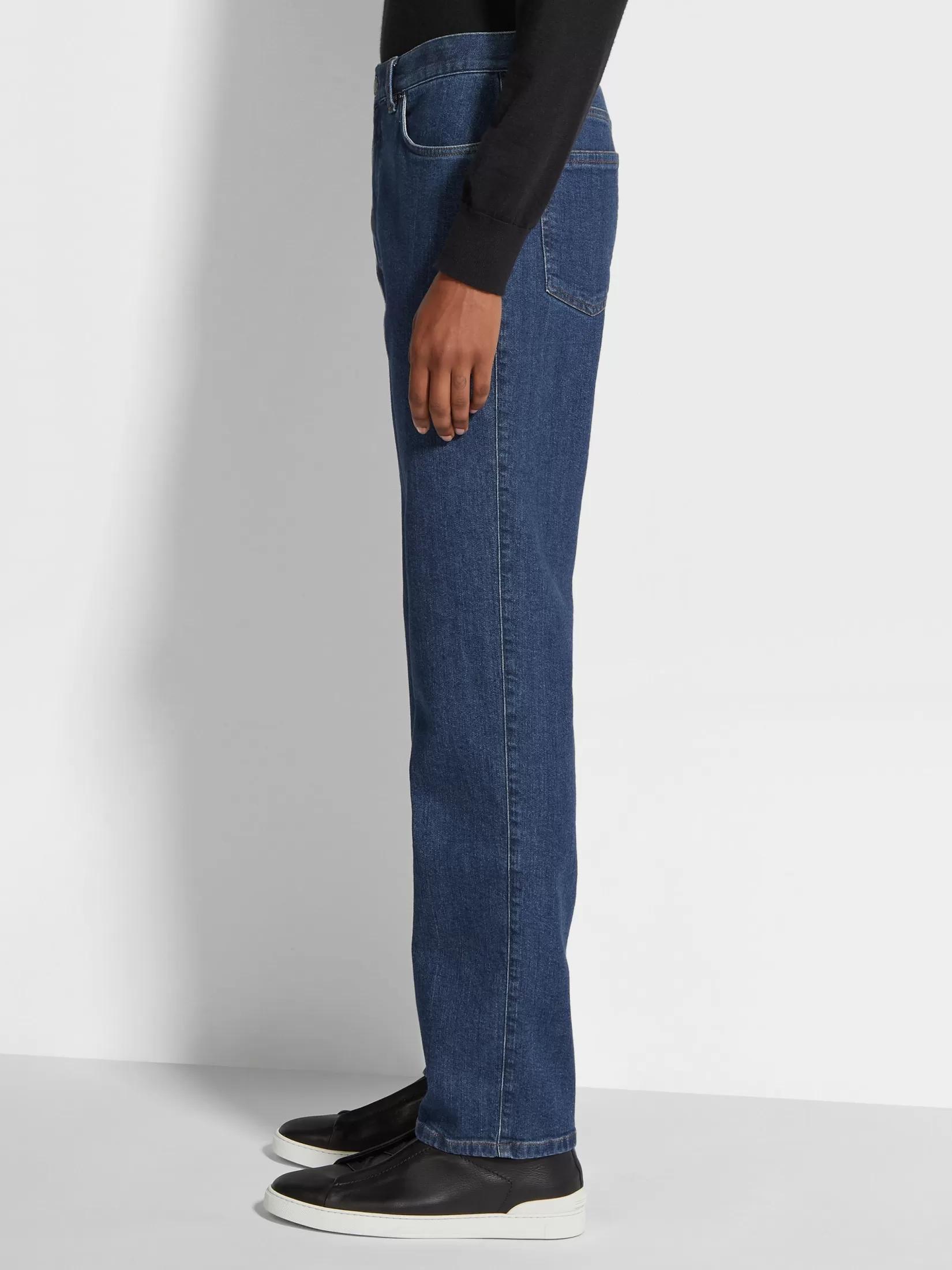 Shop ZEGNA Vaqueros Roccia de Algodón Elástico Color Lavado a la Piedra Azul