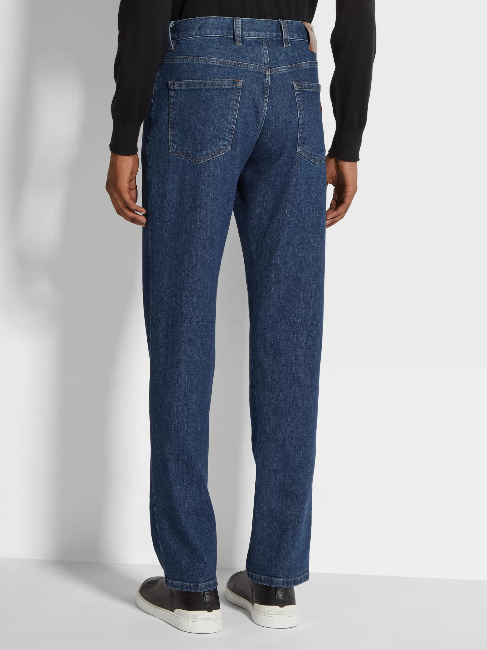 Shop ZEGNA Vaqueros Roccia de Algodón Elástico Color Lavado a la Piedra Azul