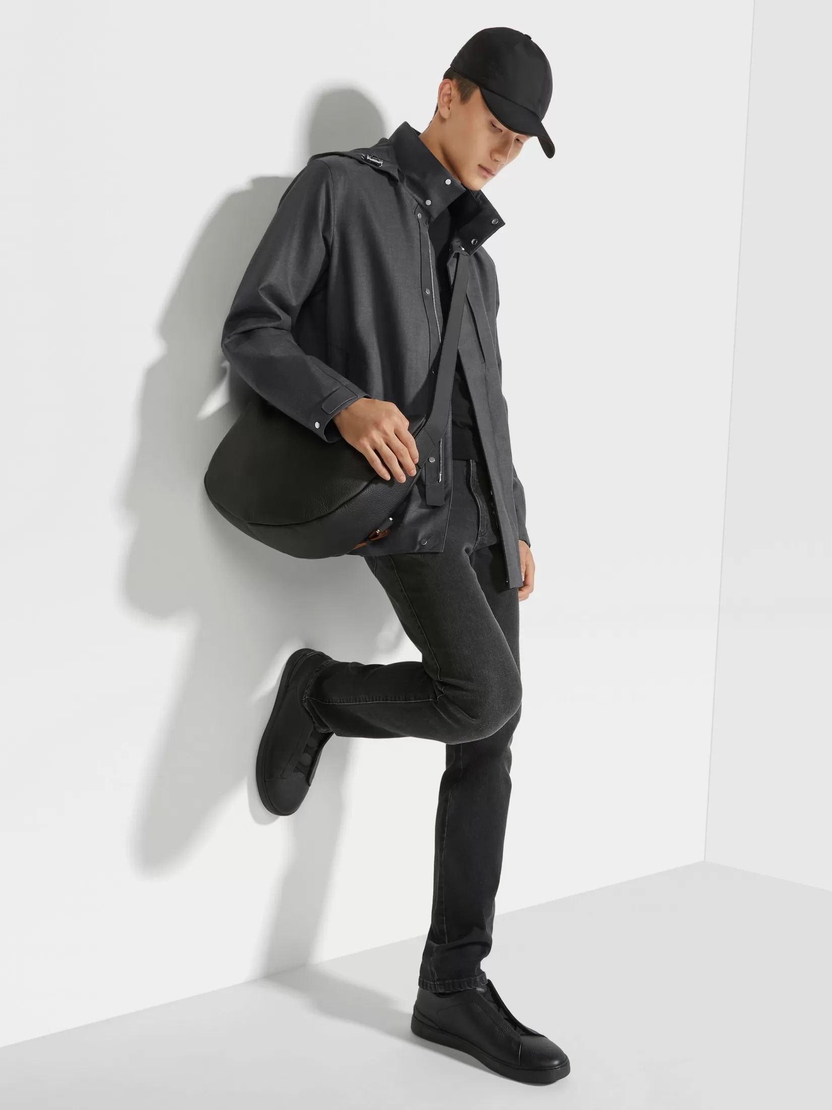 Cheap ZEGNA Vaqueros Roccia de Algodón Elástico Color Gris Oscuro Lavado a la Piedra Grisoscuro