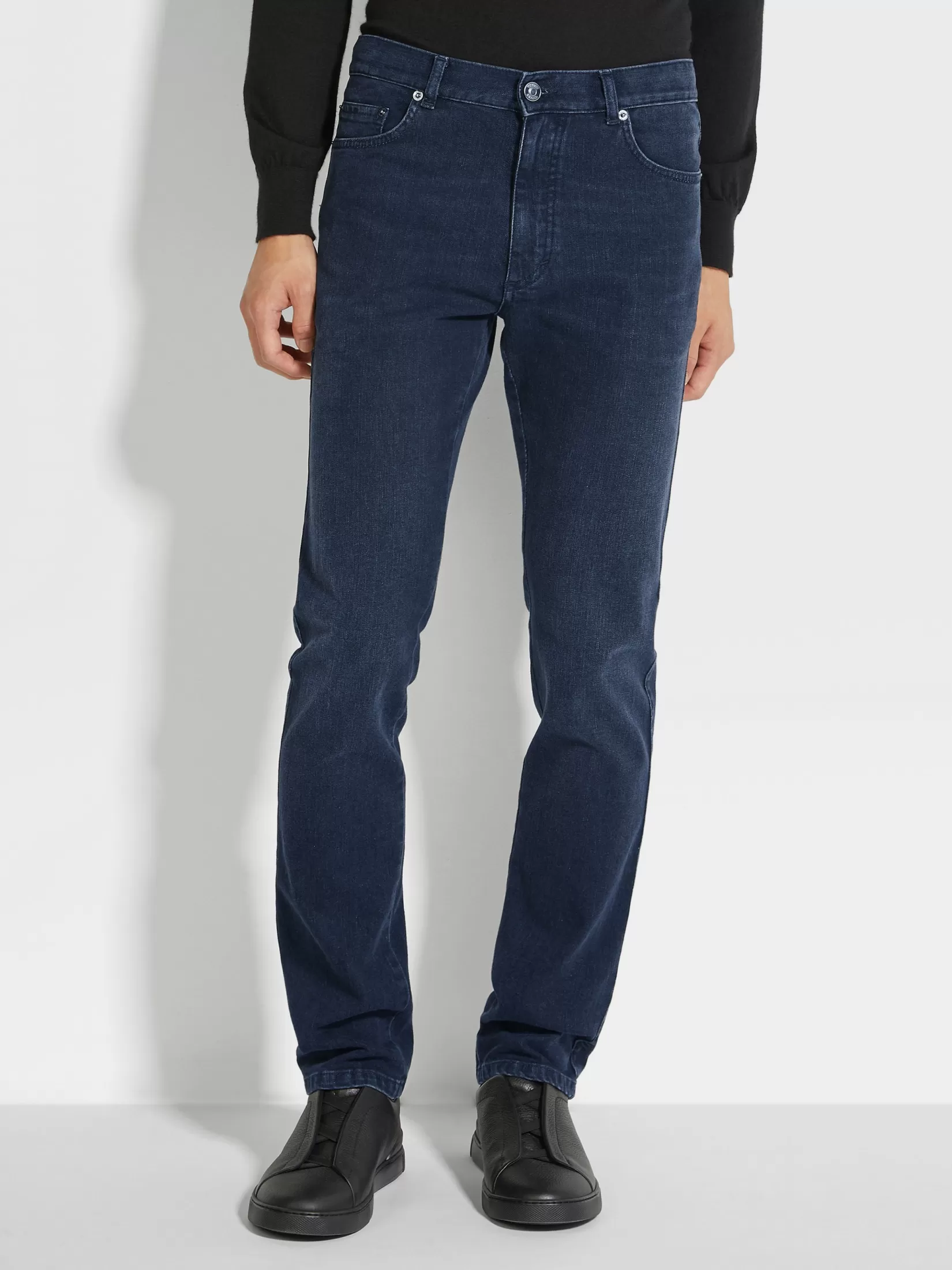 Cheap ZEGNA Vaqueros Roccia de Algodón Elástico Color Gris Oscuro Lavado a la Piedra Grisoscuro