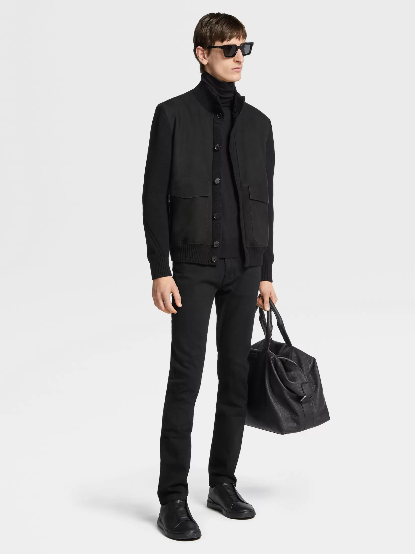 Cheap ZEGNA Vaqueros Roccia de Algodón Elástico Color Lavado Negro