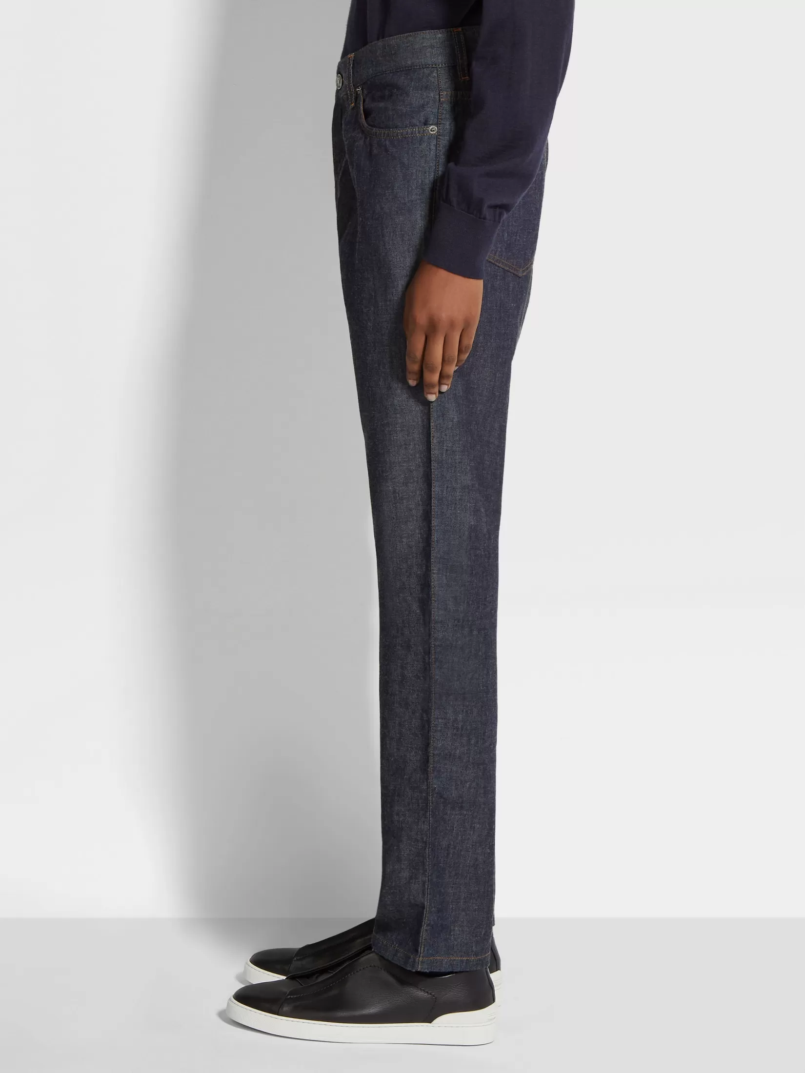 Flash Sale ZEGNA Vaqueros Roccia de Algodón y Lino Color Azul Oscuro Lavado Azuloscuro