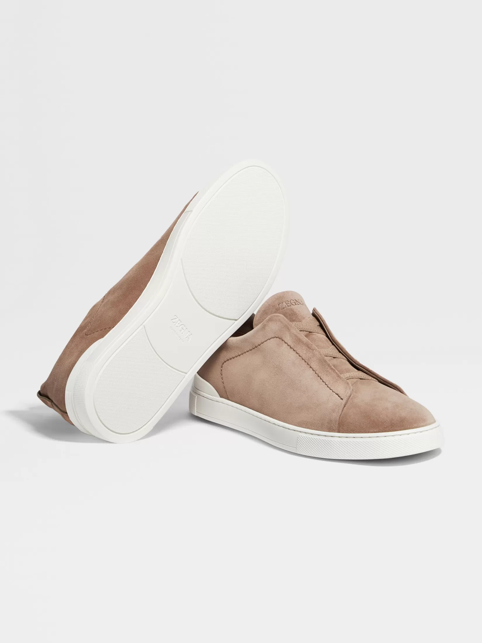 Best ZEGNA Zapatillas Bajas Triple Stitch™ en Ante Color Beige
