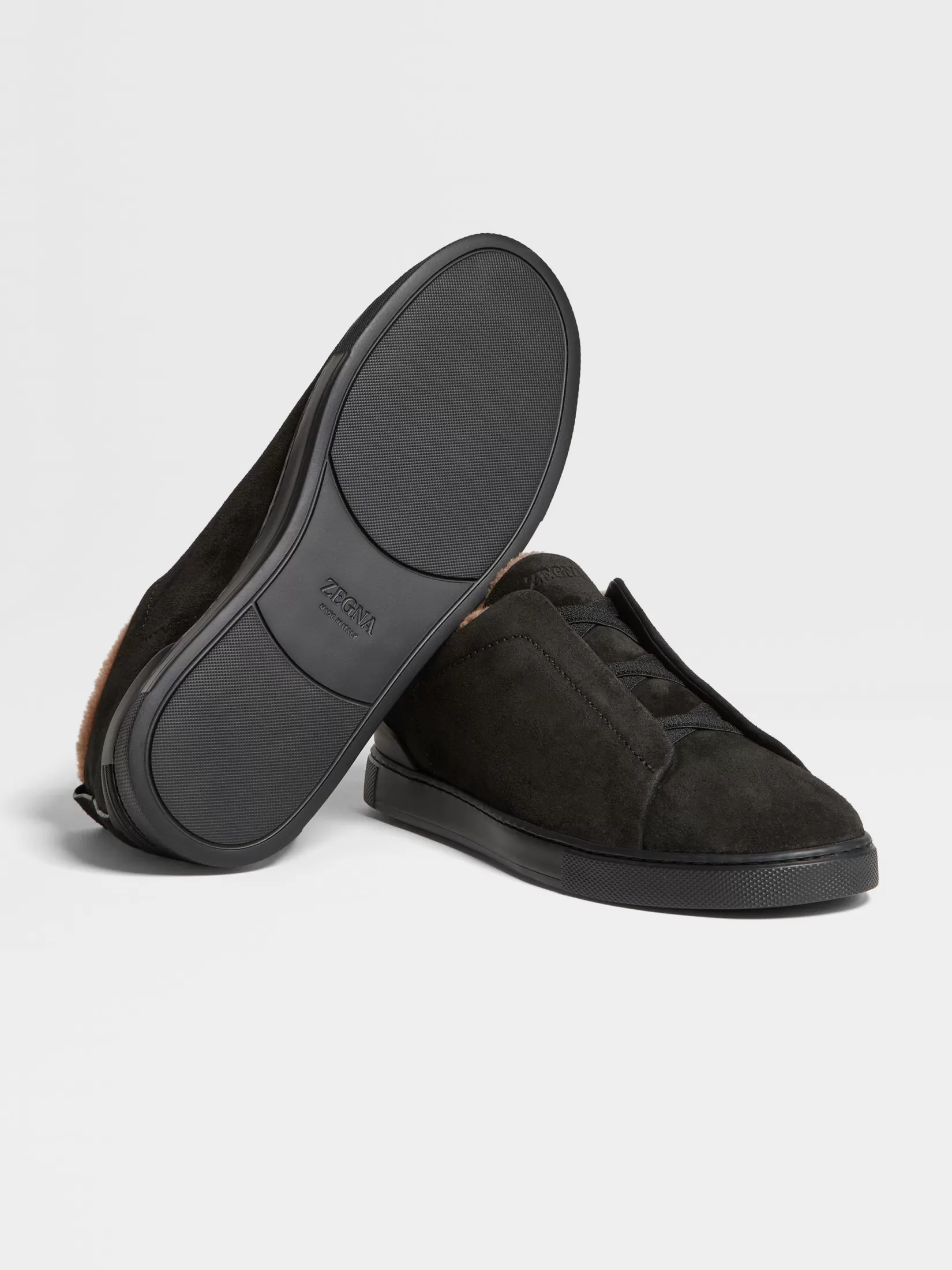 Clearance ZEGNA Zapatillas Triple Stitch™ en Ante Color Negro