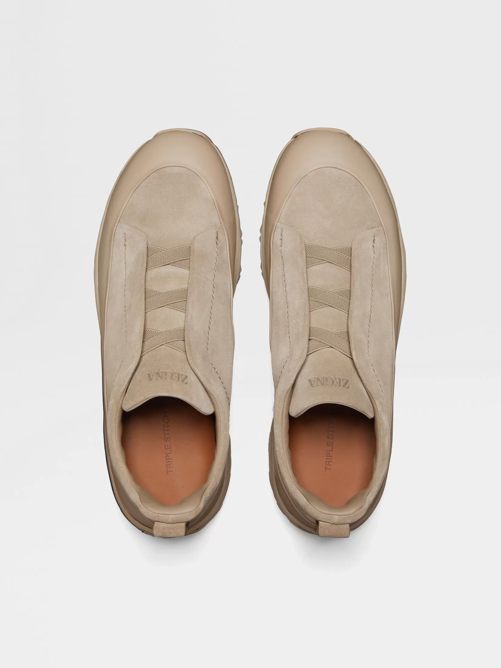 Cheap ZEGNA Zapatillas Triple Stitch™ Monte en Ante y Piel Gris Pardo Claro Grispardoclaro