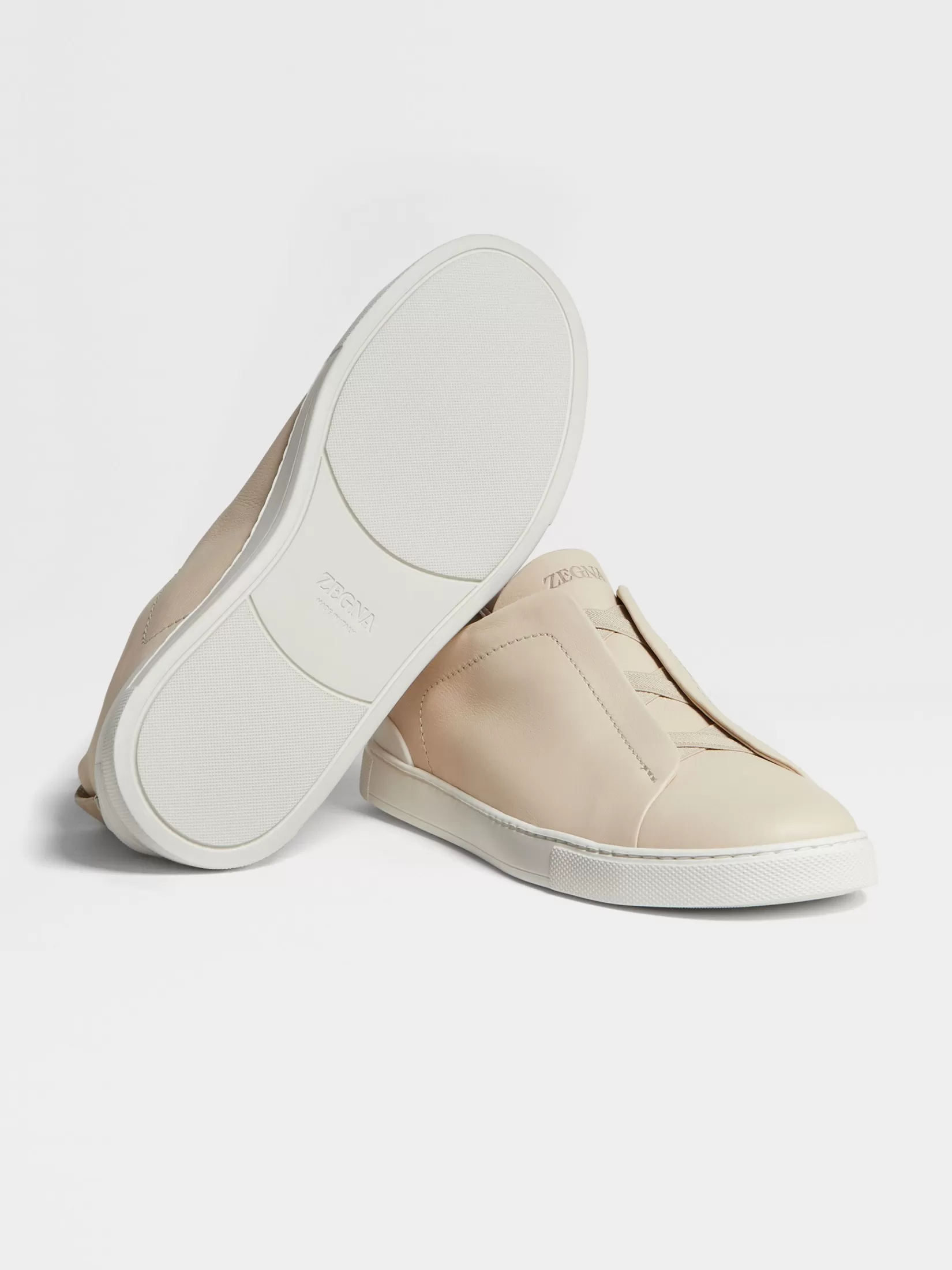 New ZEGNA Zapatillas Triple Stitch™ SECONDSKIN Color Beige Claro Beigeclaro