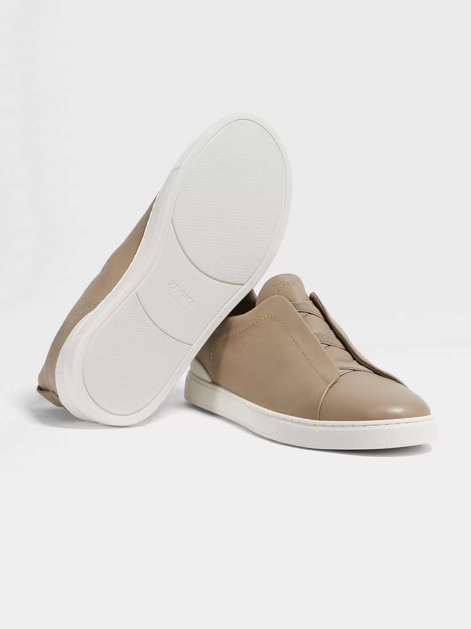 Hot ZEGNA Zapatillas Triple Stitch™ SECONDSKIN Color Gris Pardo Claro Grispardoclaro