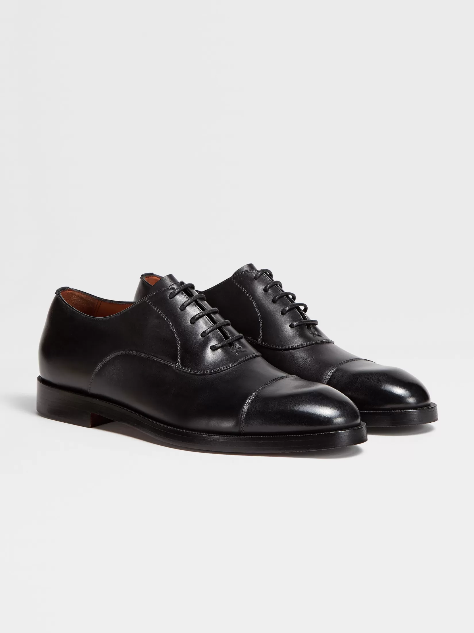 Cheap ZEGNA Zapatos Oxford Torino de Piel Color Negro