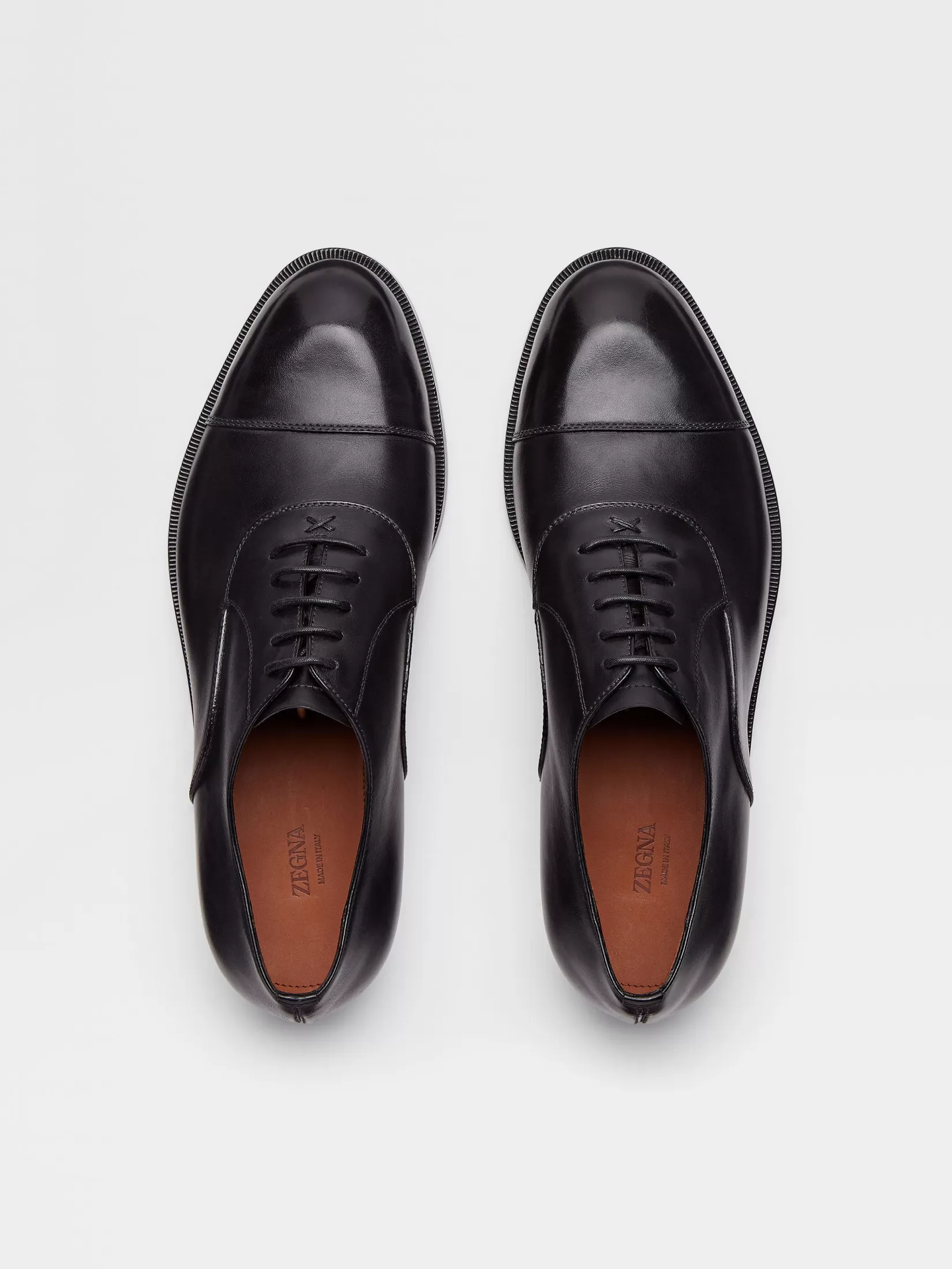 Cheap ZEGNA Zapatos Oxford Torino de Piel Color Negro