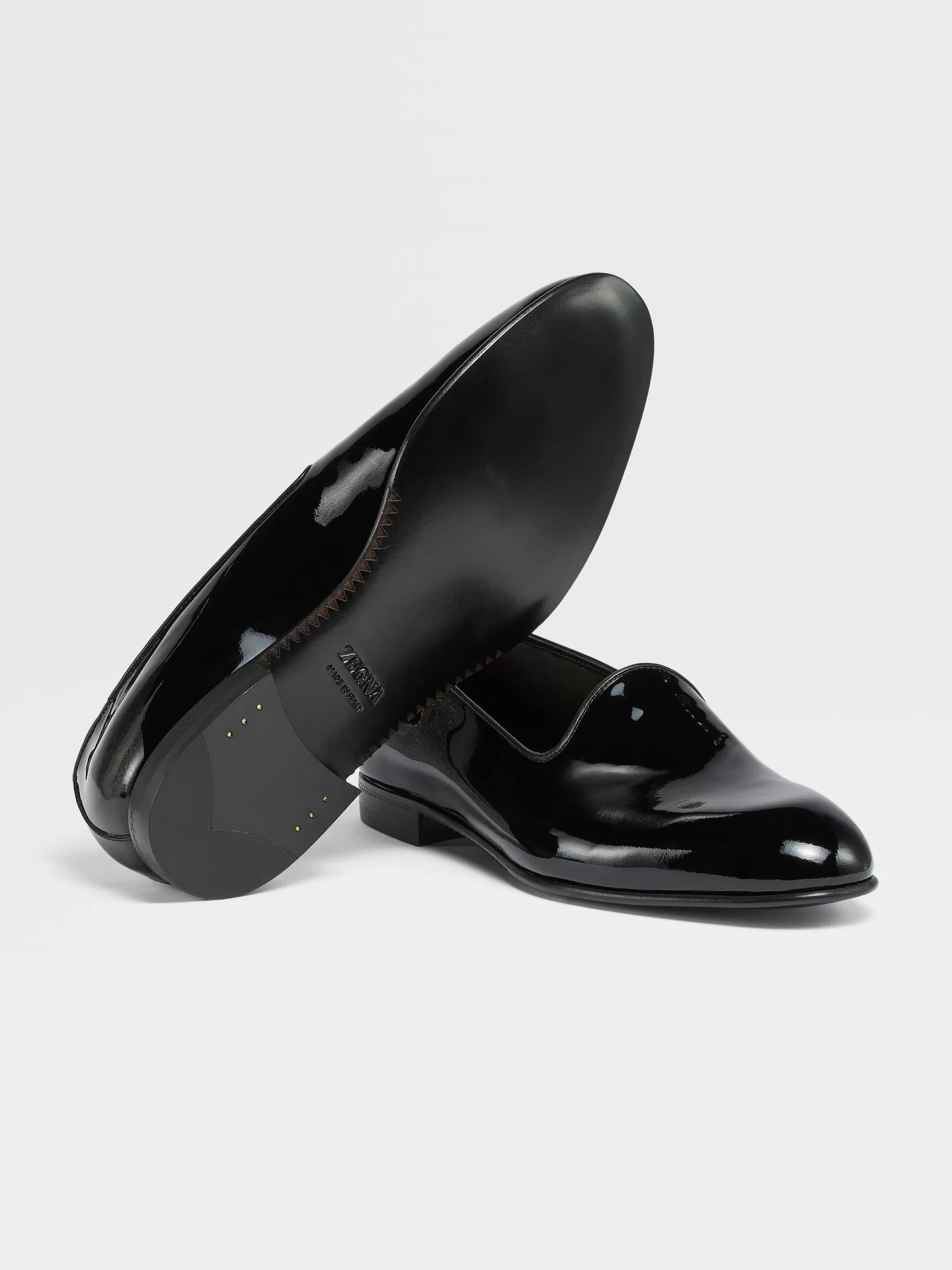 Online ZEGNA Zapatos Slip-On Gala de Piel Color Negro